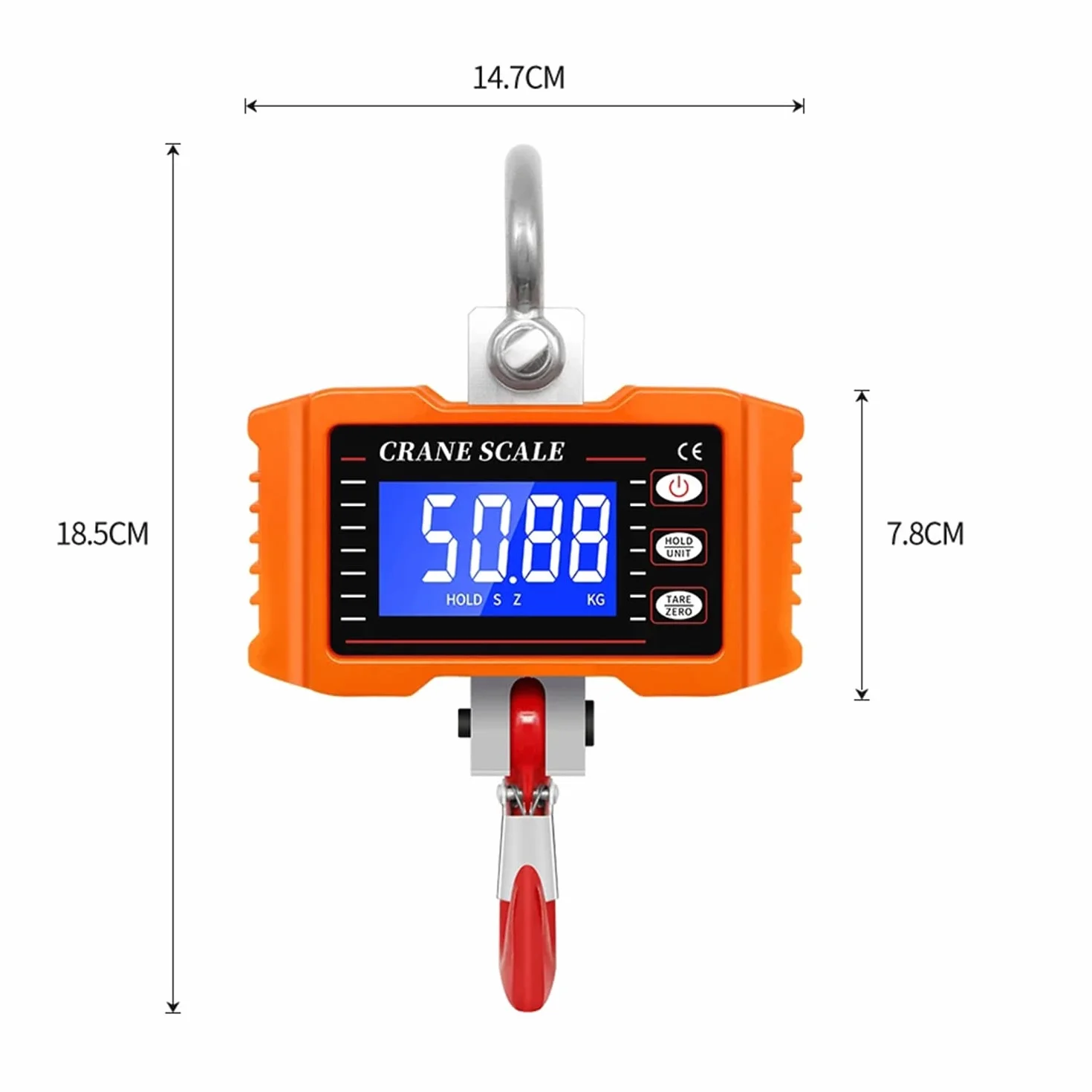Bilancia sospesa digitale industriale per gru 1000kg 2200 lbs con telecomando e display LCD
