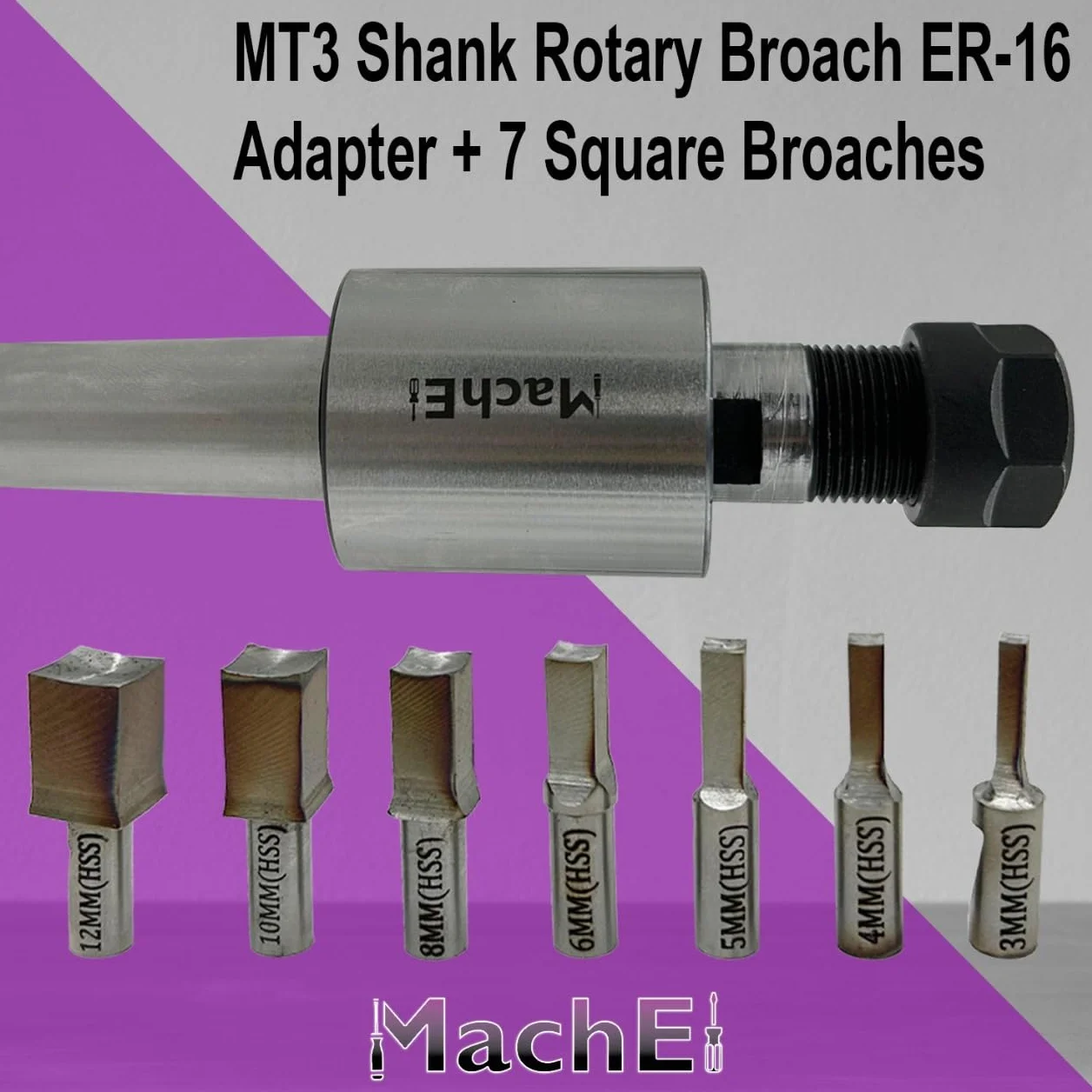 MachEl Broccia rotativa MT-3 ER16 7 brocce quadrate