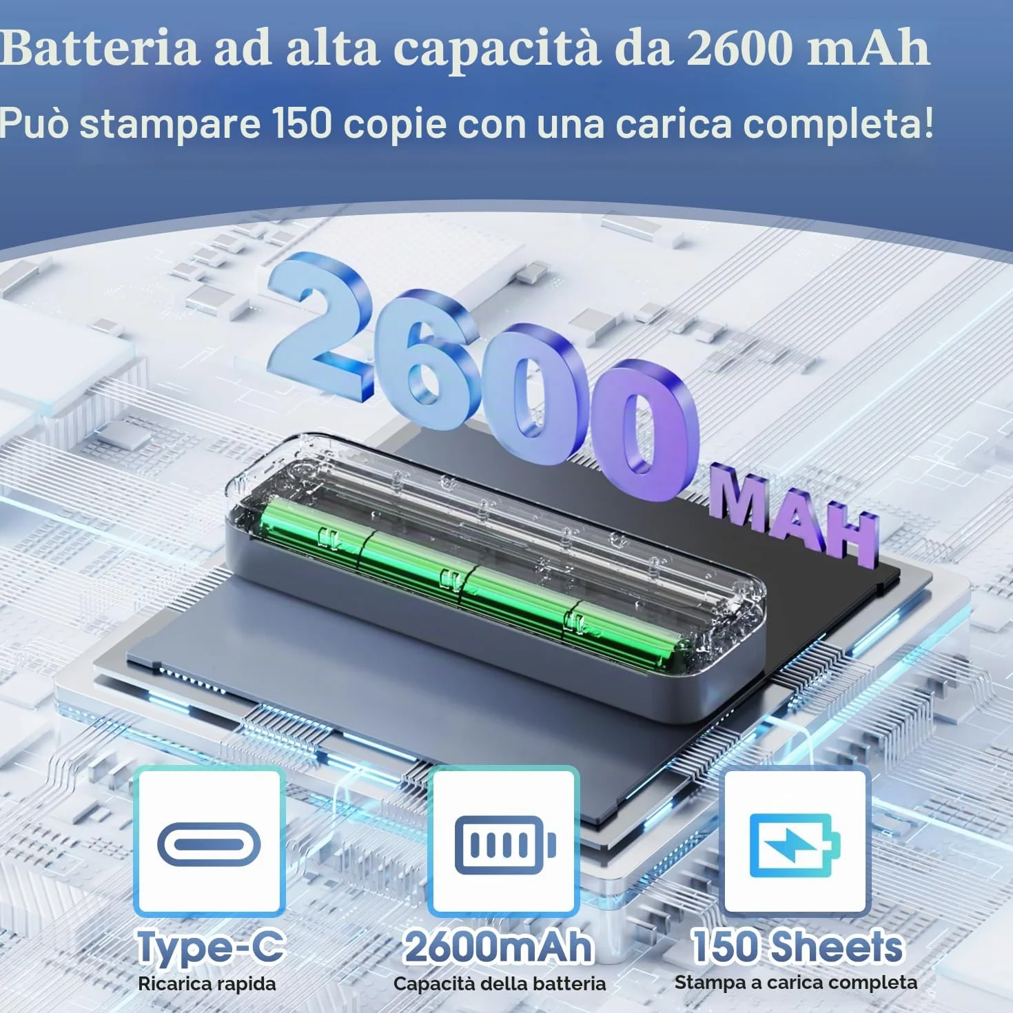 Stampante Portatile A4 M832 Bluetooth Termica Wireless per iPad Android iOS