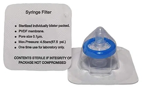 0,45 micron, 13 mm azzurro Sterile PVDF siringa filtro (75/pk)
