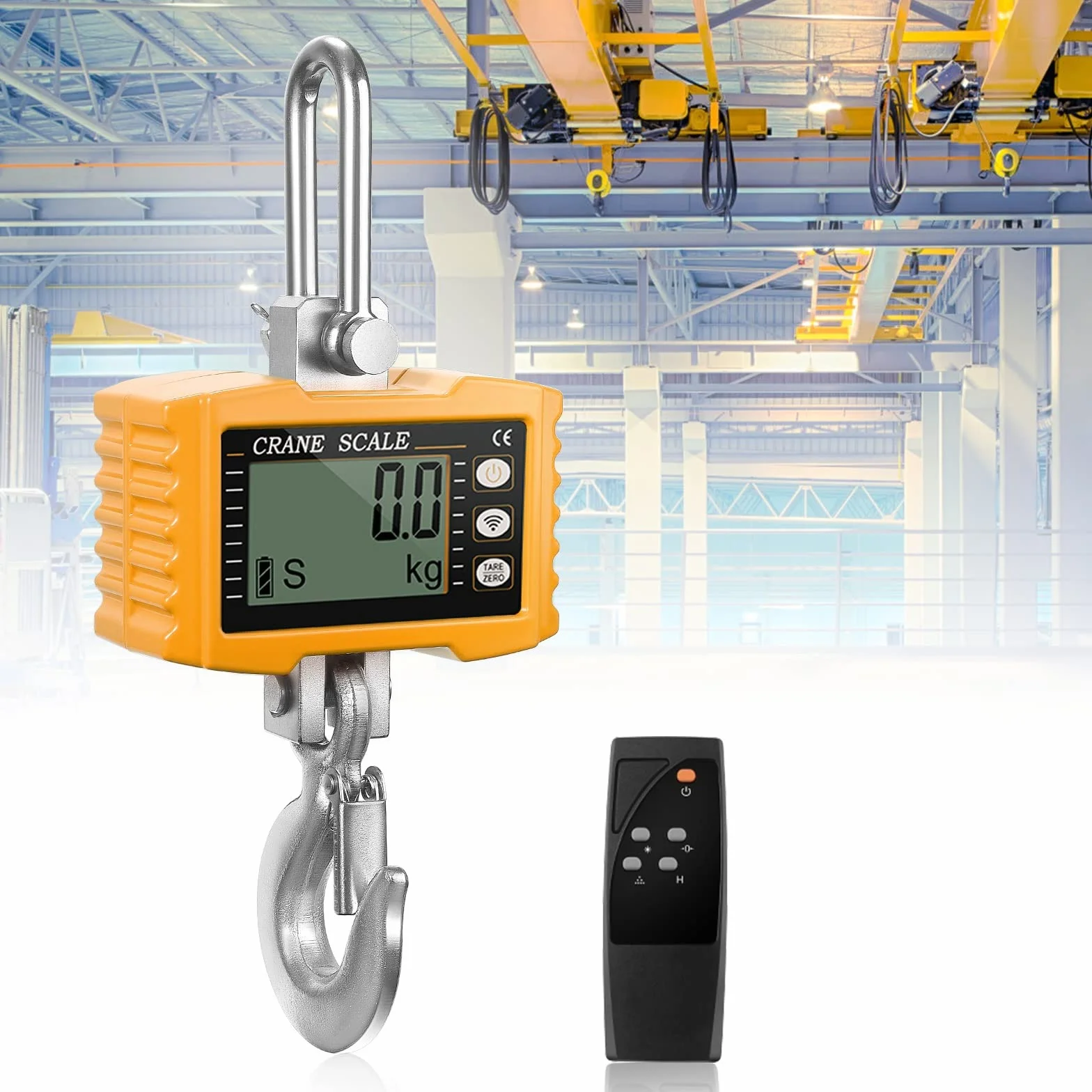 Pesante Bilancia Industriale 1000kg/2200lbs per Gru Digitale con Telecomando 1T