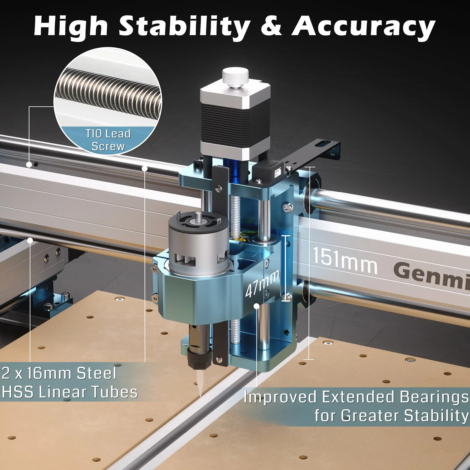 Genmitsu Macchina CNC 4040-PRO per legno acrilico MDF Nylon intaglio, controllo GRBL, macchina router CNC a 3 assi, area di lavoro 400 x 400 x 84mm