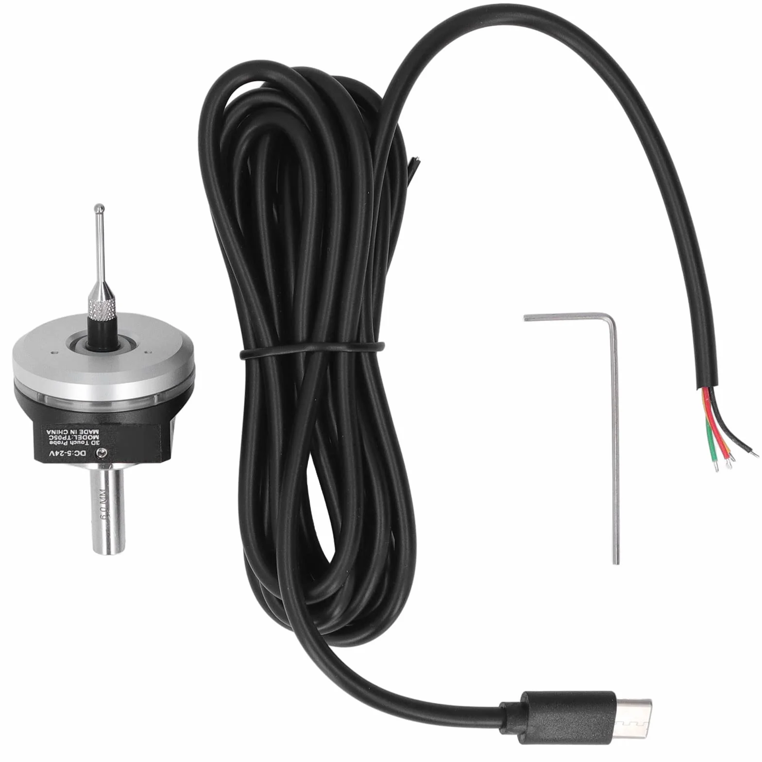 Sonda Cnc 3D Touch Probe Edge Finder Alta Precisione Sfera Acciaio Tungsteno DC 5~24V