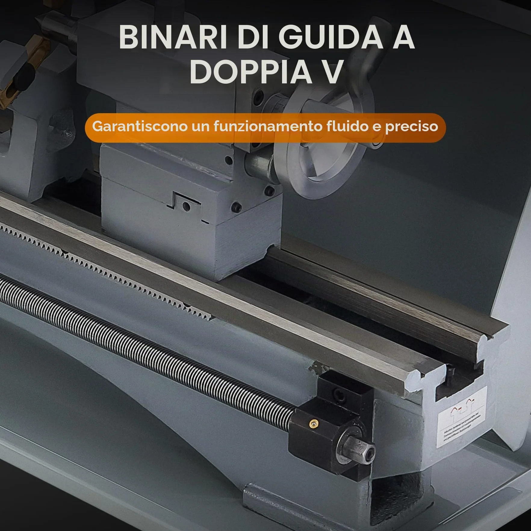 CREWORKS 1100W 220 x 750 MM Mini Tornio in Metallo, 50-2250 RPM Tornio da Banco in Metallo con Mandrino a 3 Ganasce per Fai da Te Lavorazione del Legno e dei Metalli