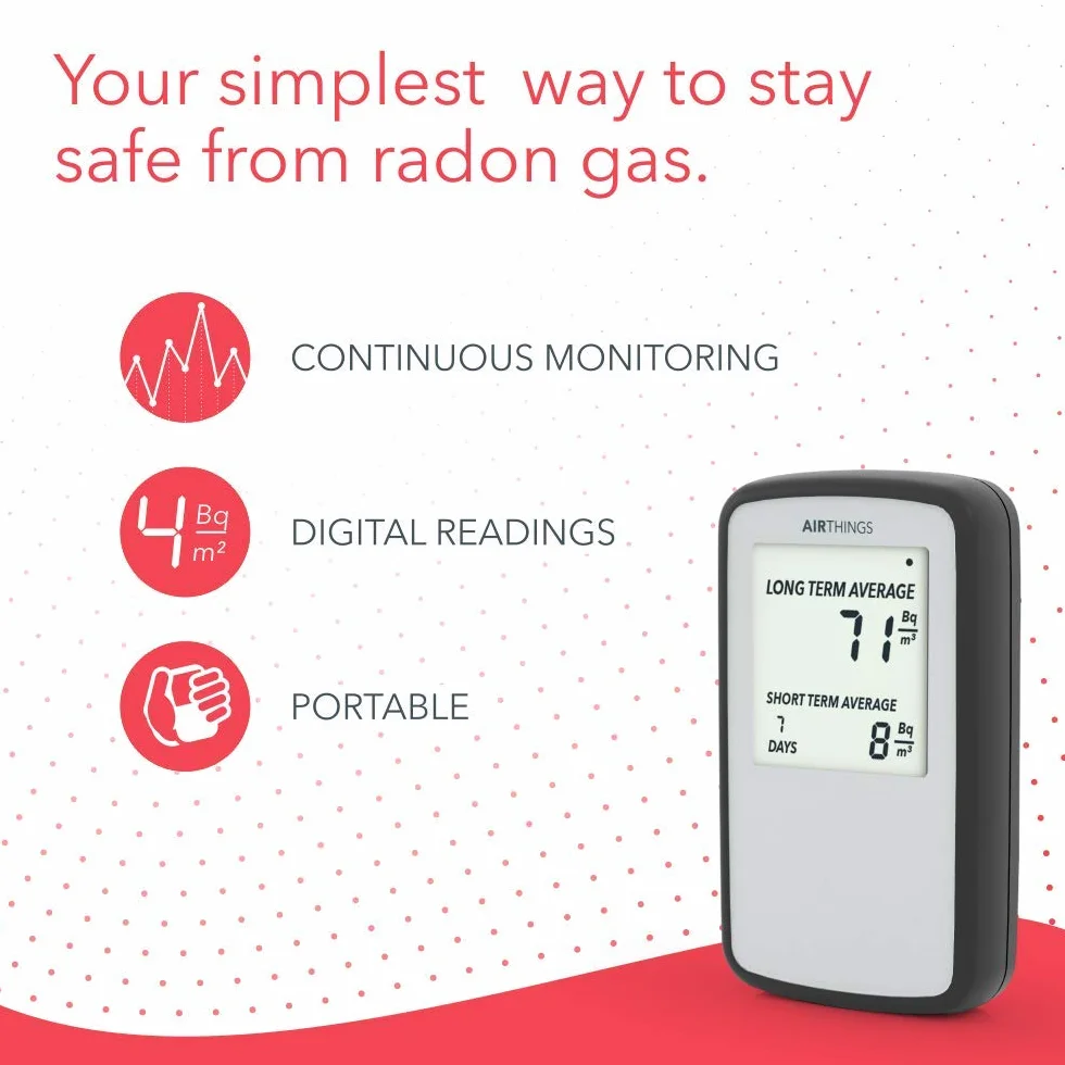 Airthings Corentium Home Radon Rivelatore di gas digitale Bq/m