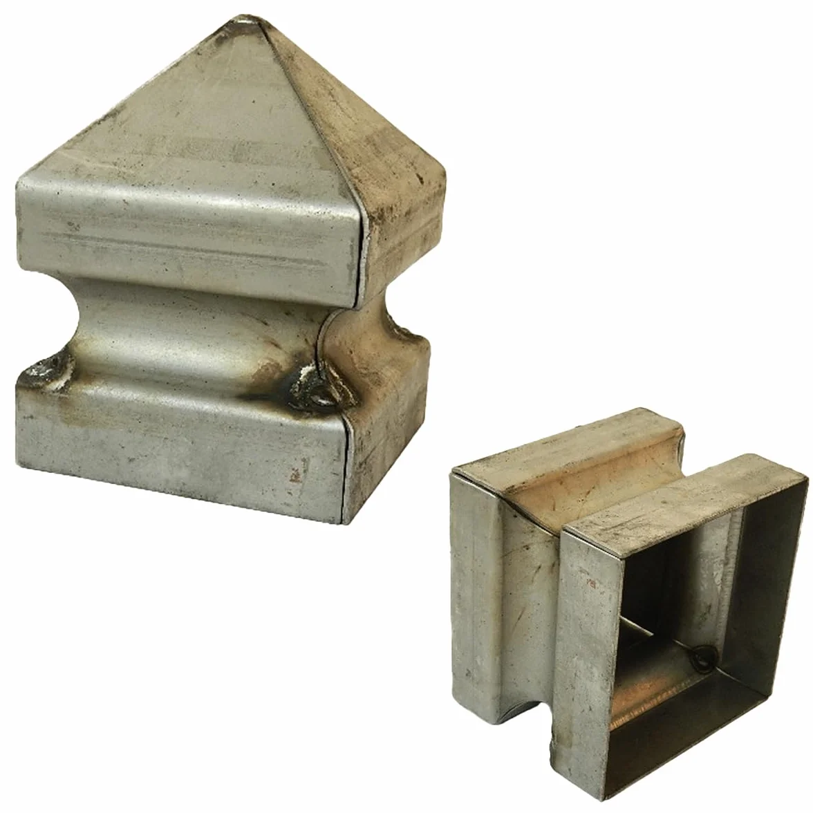 M.P. Metalli - Copri piantane, colonne e pilastri in lamiera grezza saldata da finire a piacimento 120x120 mm H. ≈ 150 mm. | Set da 2 pezzi | Made in Italy