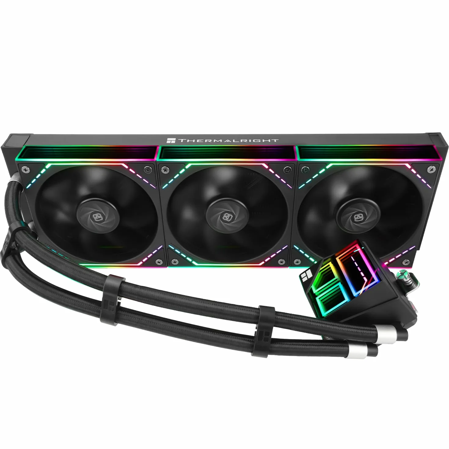 TR -Frozen Infinity 360 BLACK CPU Cooler, Triple PWM Ventole con 2000RPM, AIO Cooler per AM4/AM5 & Intel LGA1150/1151/1200/2011/1700/1851, Infinity Mirror PC