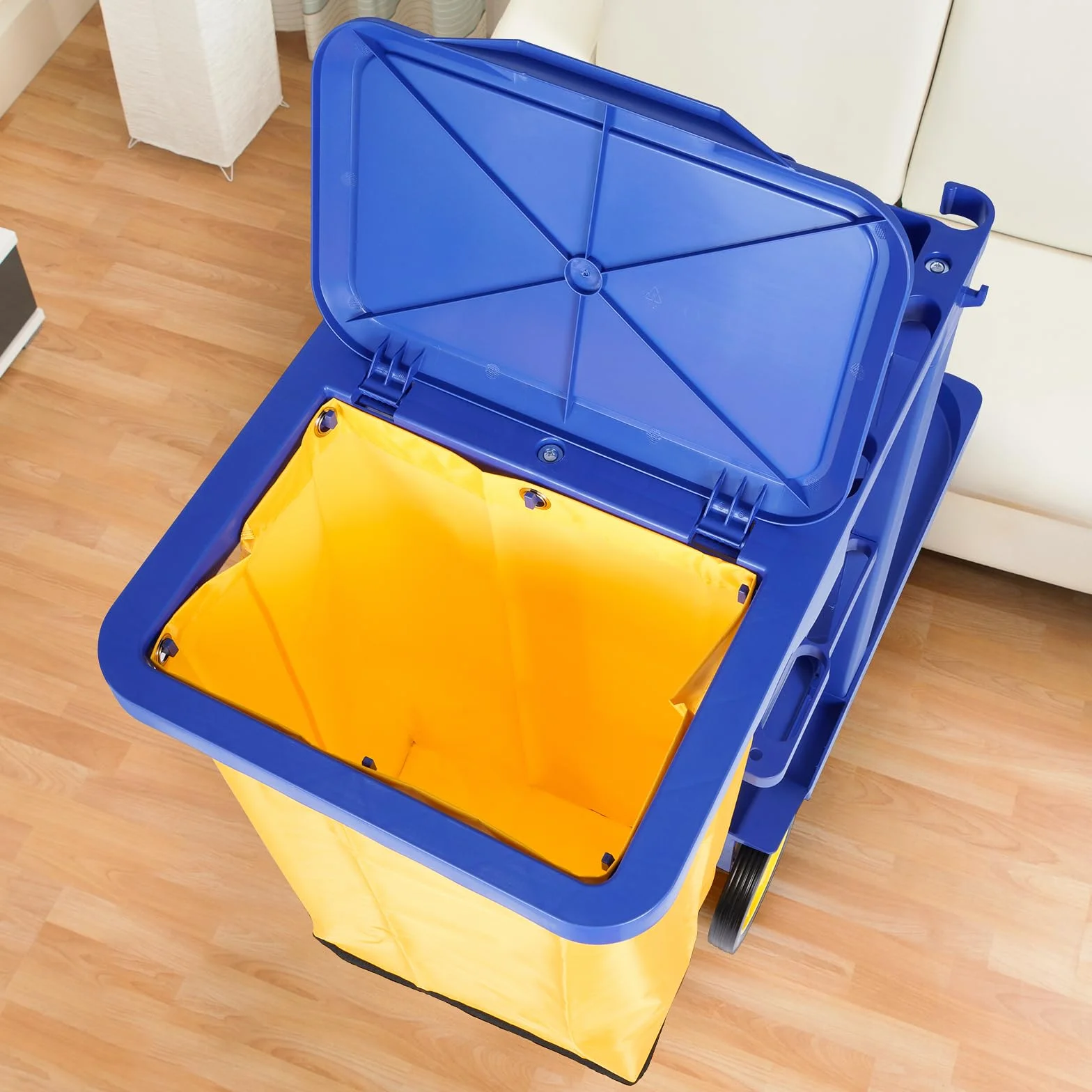bimiti Carrello per la pulizia 65 l 83 x 46 x 90 cm 3 livelli 4 ruote