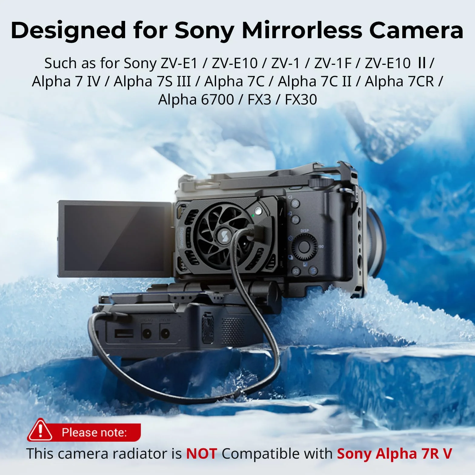 SMALLRIG Ventola di Raffreddamento TEC per Fotocamera Mirrorless Sony Sistema di raffreddamento esterno per Sony ZV-E1/ZV-E10 II/ZV-E10/A7 IV/A7C/A7C II/A6700/FX3/FX30-5152