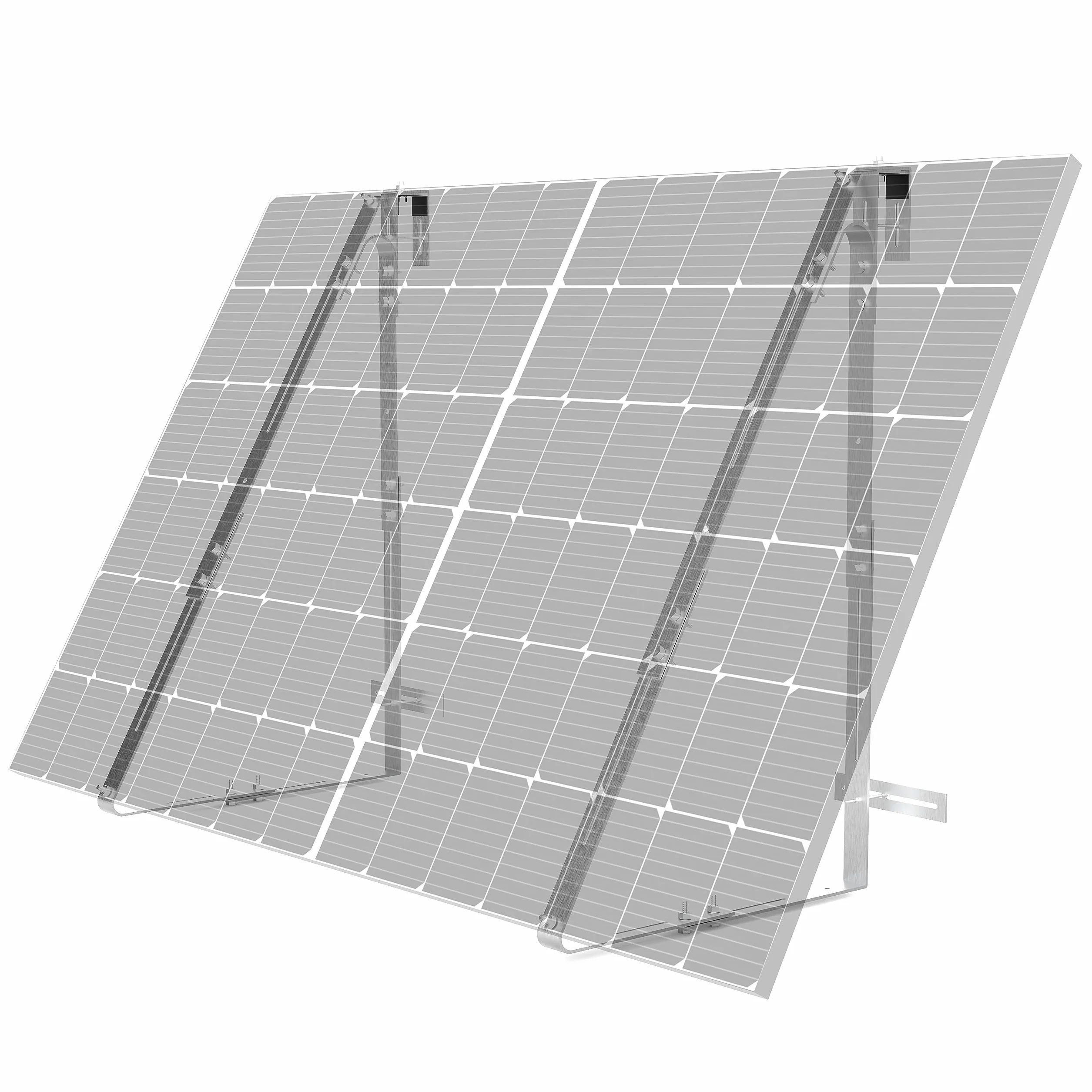 LEICKE Supporto per centrali elettriche da balcone, per tutti i pannelli solari,in lega di alluminio resistente,per pannelli solari,per ringhiera e balcone (Supporto per pannello lungo)