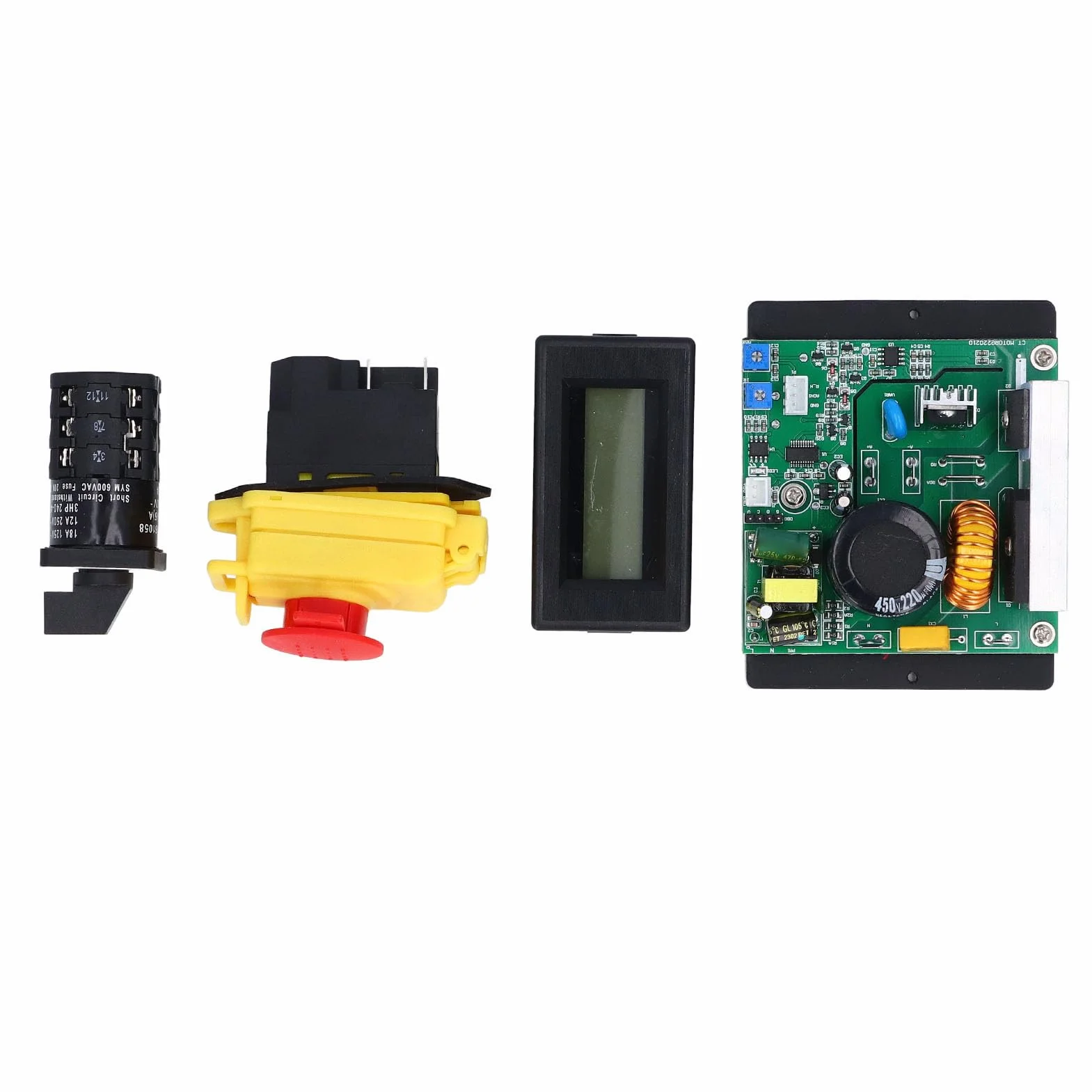 Scheda di Controllo Motore per Mini Tornio 250V 18A, Regolatore di Velocità Universale con Display Digitale, Interruttore Magnetico, Potenziometro e Protezione da Sovraccarico (DC 0-180V)