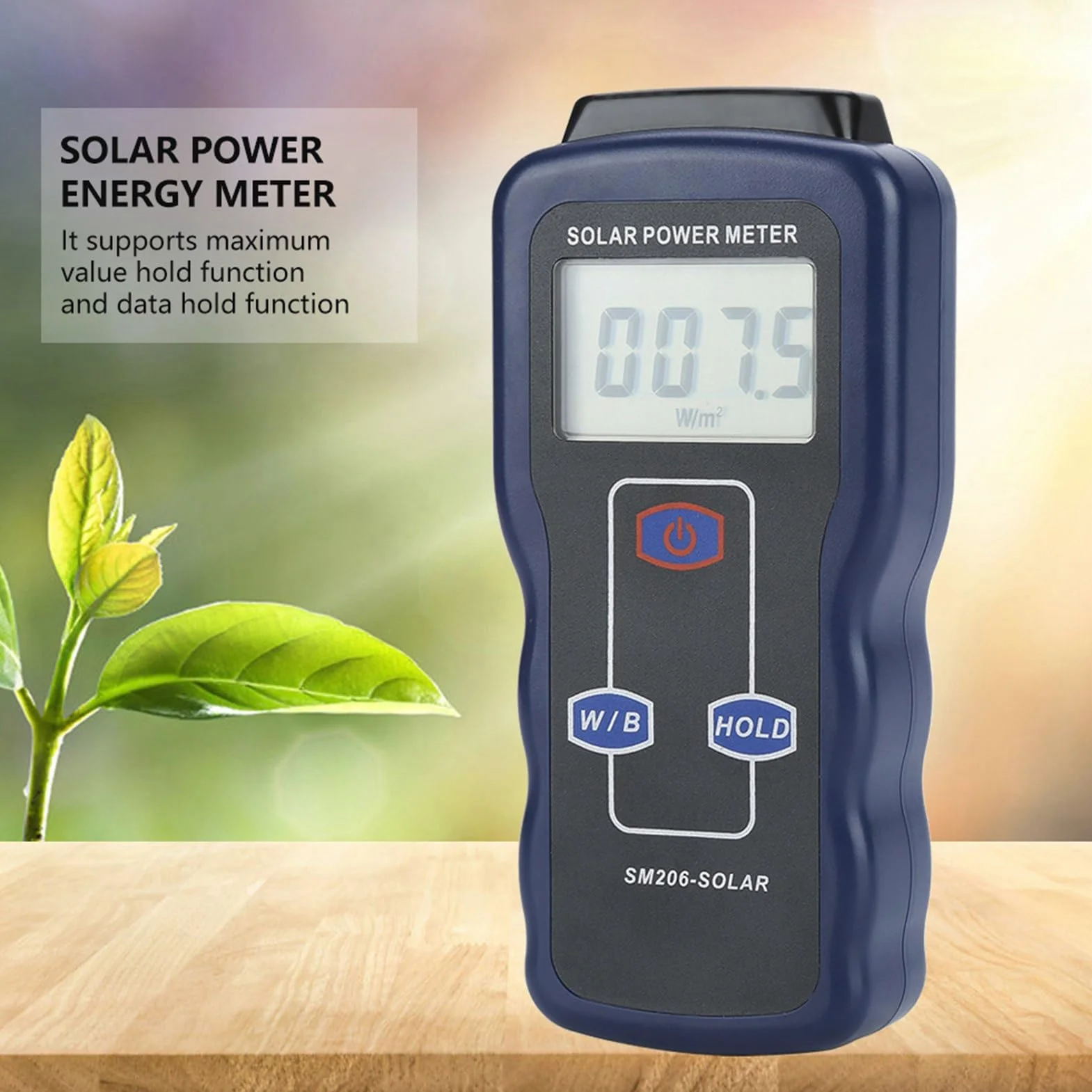 SM206 Digital Solar Power Irradiance Meter Sun Light Radiation Tester