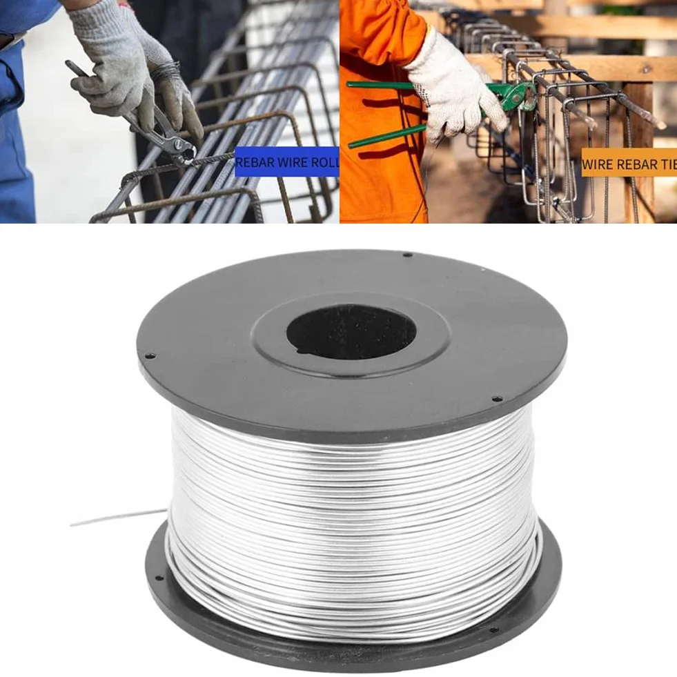 4 Rotolo di Filo di Acciaio Tondo, 110 m 0,8 mm di Bobina di Filo di Legatura per Tondo per Cemento Armato, Bobina di Filo per Tiranti per Tondo per Cemento Armato, per Legatrice Automatica di Barre