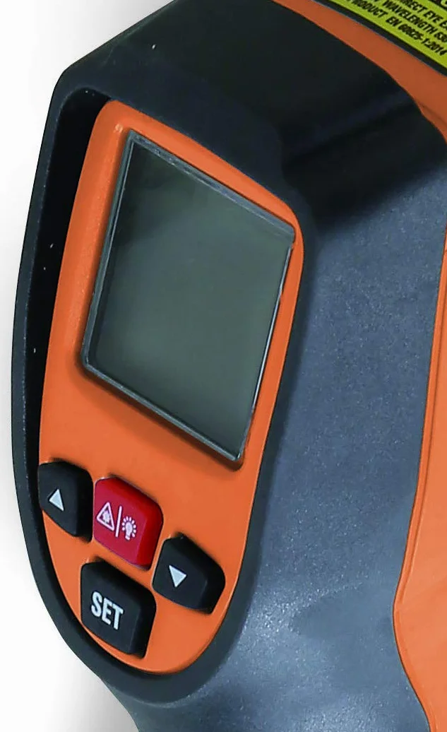 Termometro Digitale Infrarossi -50÷500°C Doppio Puntamento Laser Pirometro Professionale Senza Contatto 1760/IR500