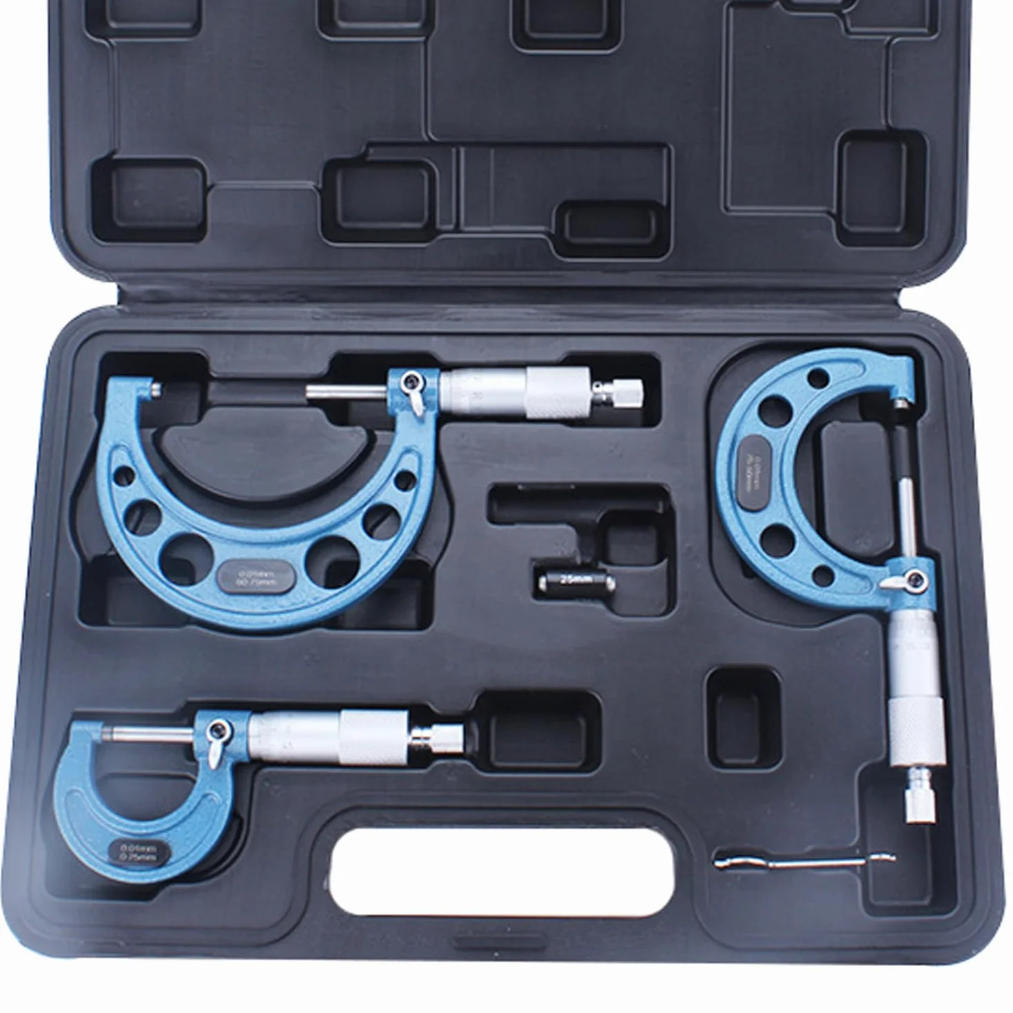 Micrometri per Esterni 0-75mm Kit da 3, Alta Precisione ±0.01mm con Valigetta