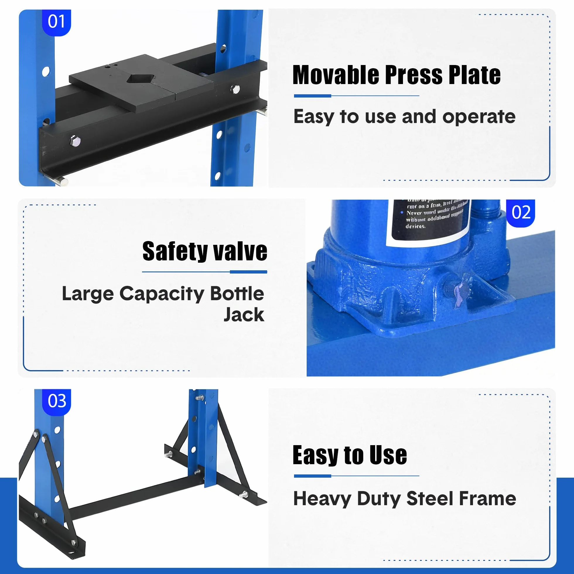 Pressa idraulica H-Frame 6/12 tonnellate per officina garage