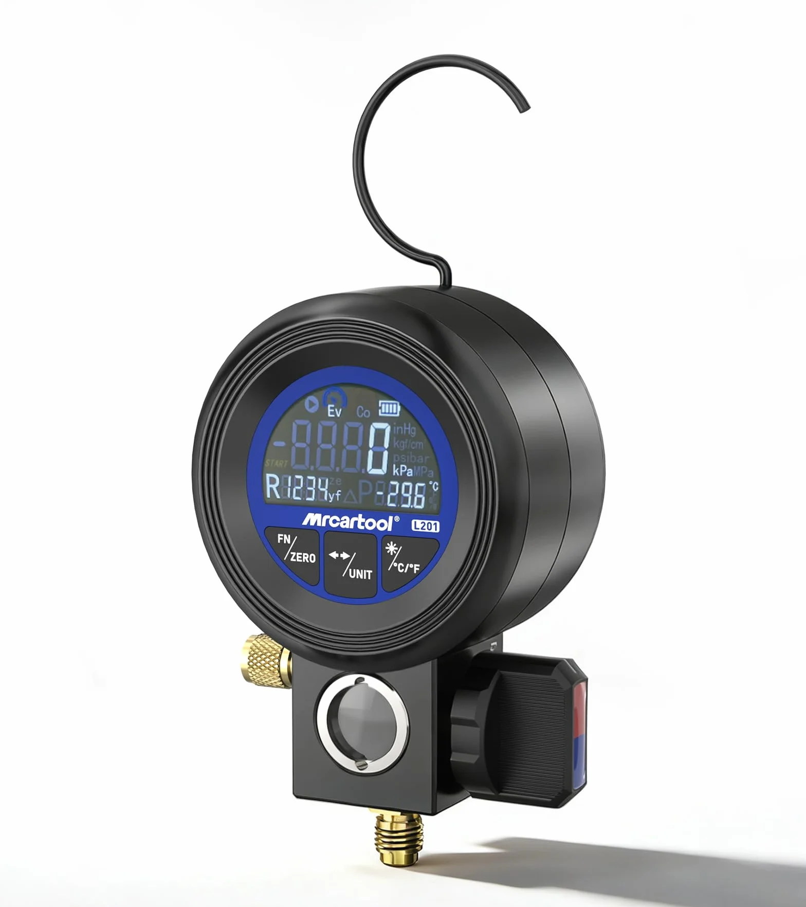 MRCARTOL L201 Digitale Manometro per Climatizzatori Ricarica Refrigerante Misurazione Pressione Test Perdite