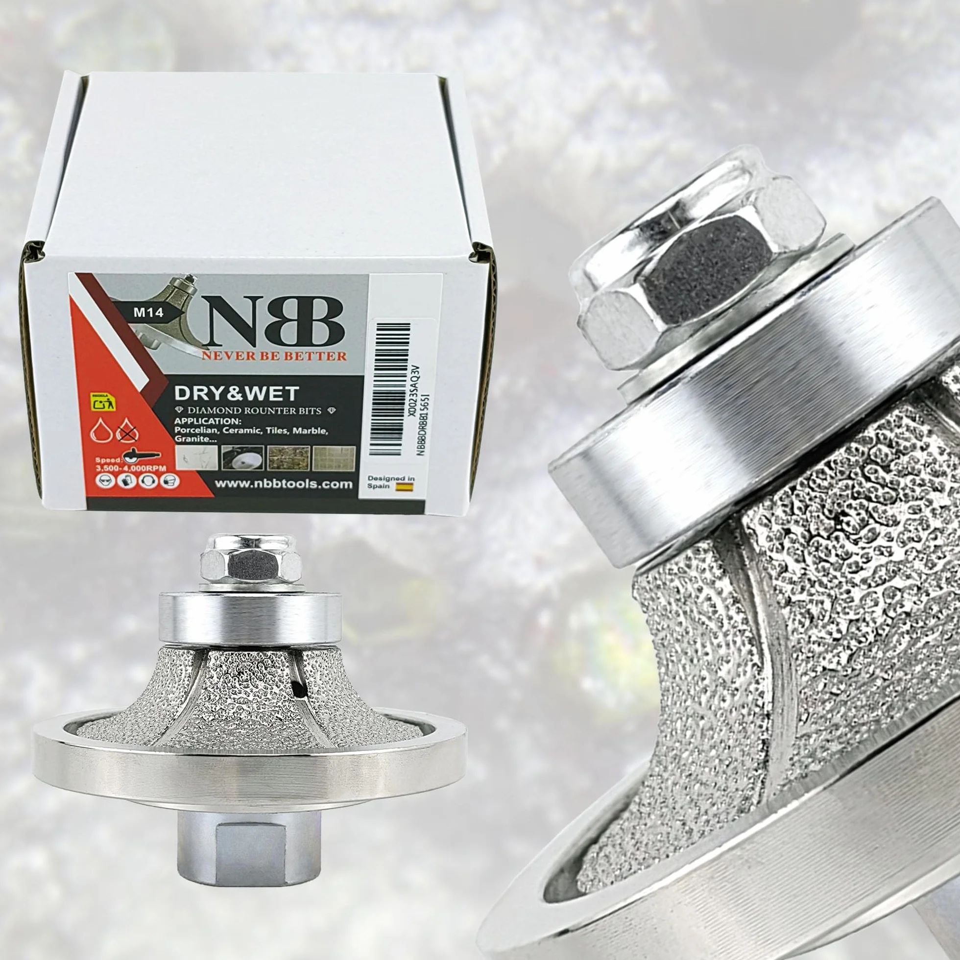 NBB Ruota diamantata Half-Bullnose B15 per smerigliatrice angolare piastrelle ceramica granito marmo