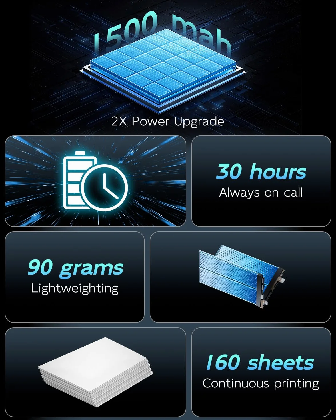 TATTMUSE Stampante Portatile A4, Stampante Termica Wireless Bluetooth per iPhone/PC/Contratti