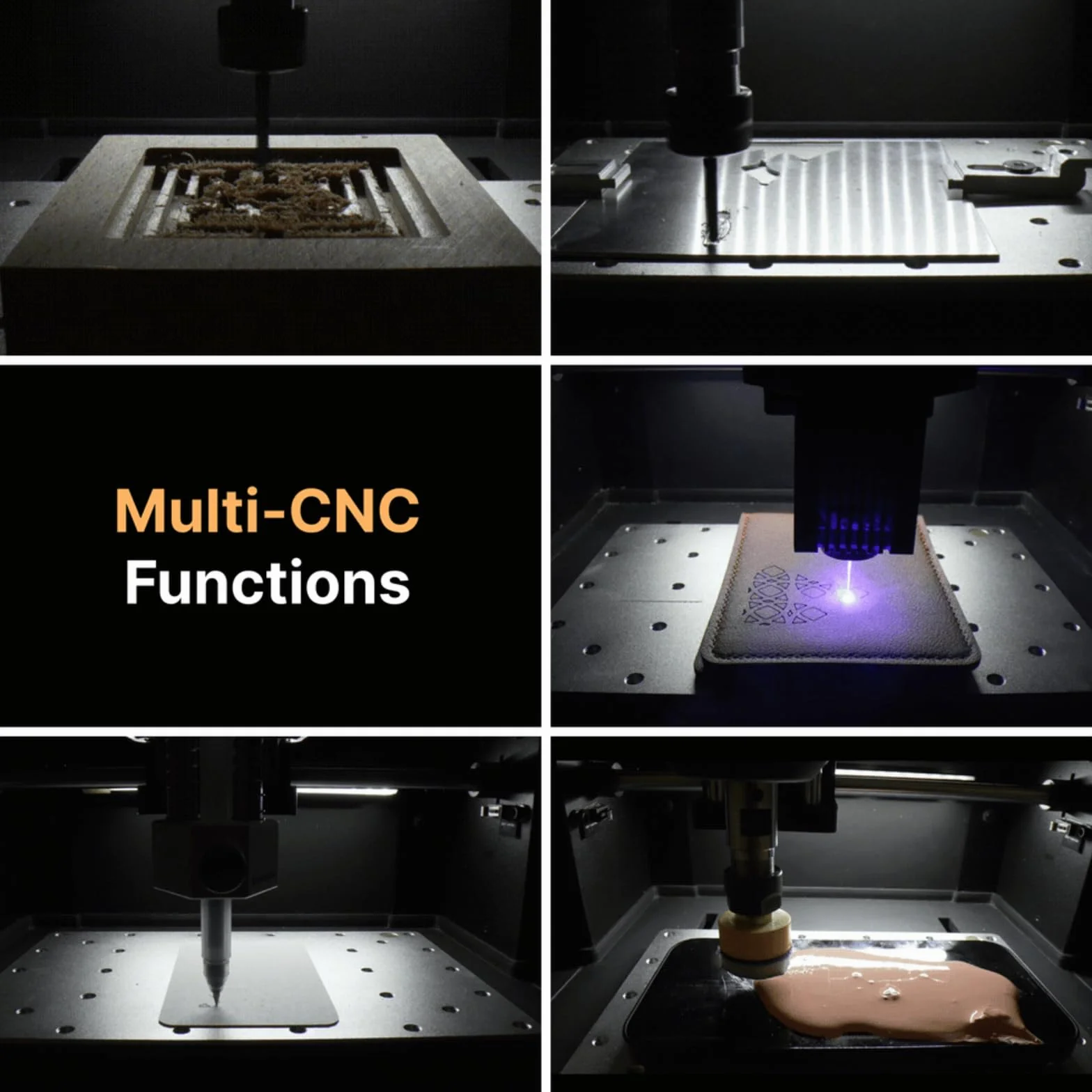 Genmitsu Cubiko Fresatrice CNC Desktop per Hobby, Pantografo CNC con Misurazione Automatica Z, Supporto Wi-Fi e App, Macchina CNC per PCB, Legno e Metalli Morbidi, Design Compatto e Sicuro
