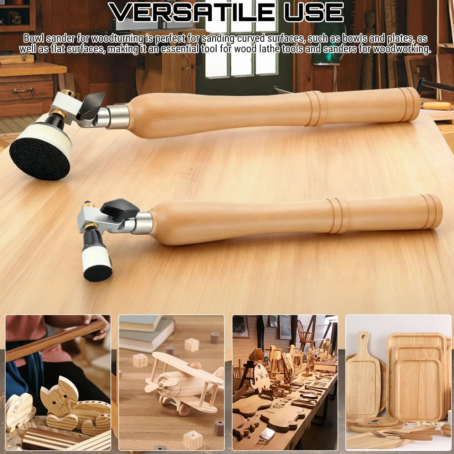 Manuale Levigatrice A Ciotola, Levigatrice Manuale Per Tornitura Del Legno Calici, Strumento Di Levigatura Con Ciotola Cuscinetti 1 Pollici E 2 Pollici, 50 Dischi Abrasivi, Testa Del Mandrino Girevole