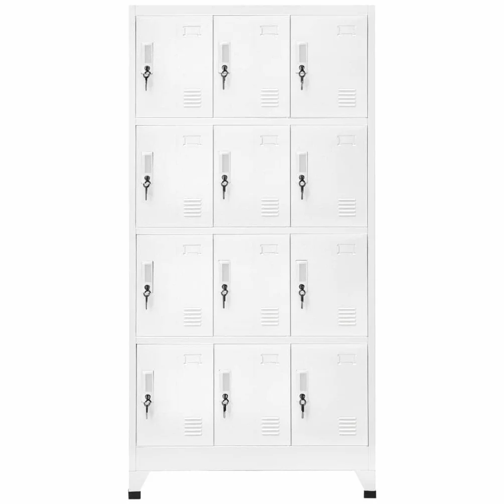 vidaXL Armadietto a 12 Scomparti 90x45x180 cm Mobiletto Armadio da Spogliatoio