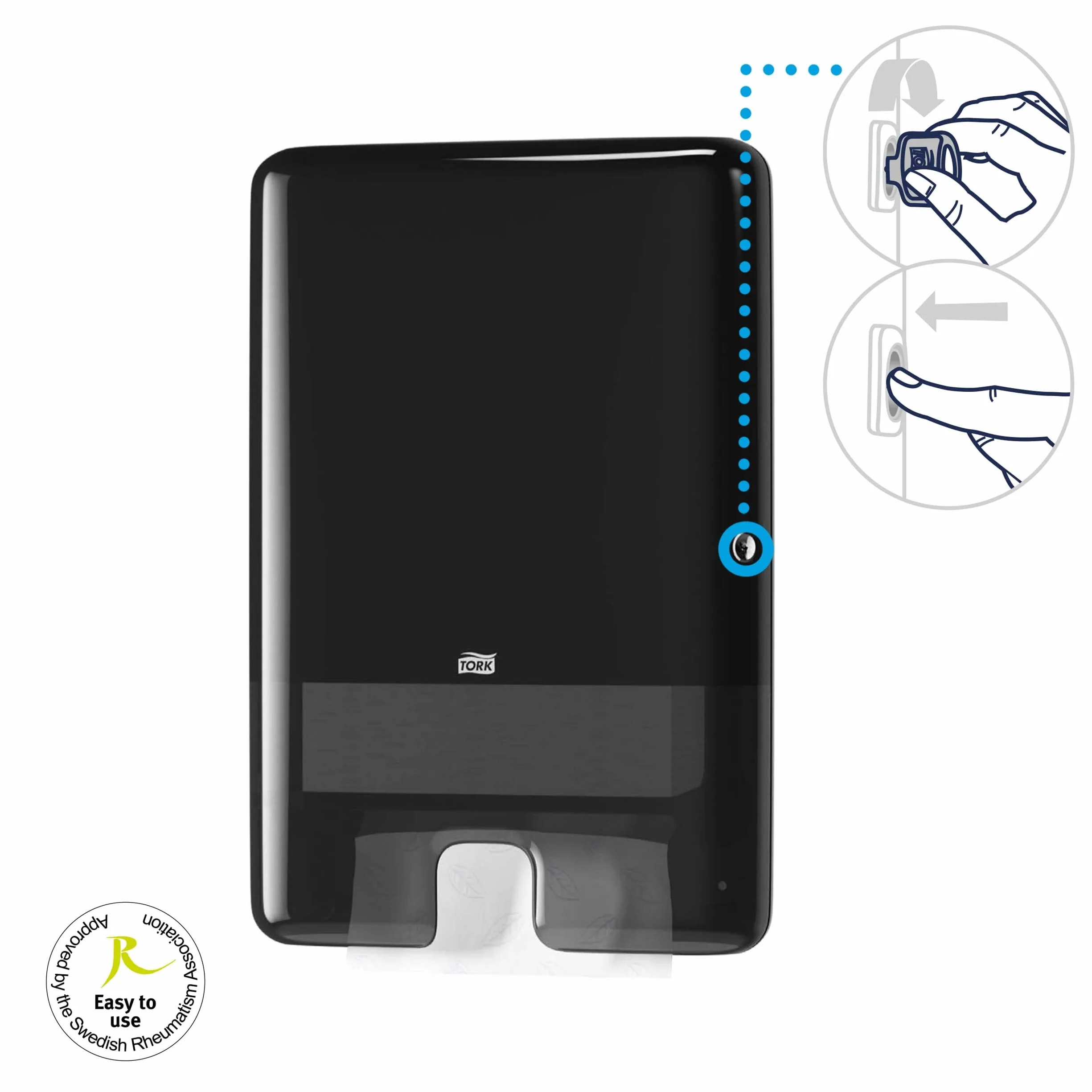 Tork Xpress Dispenser per asciugamani intercalati, nero, Elevation Design, H2