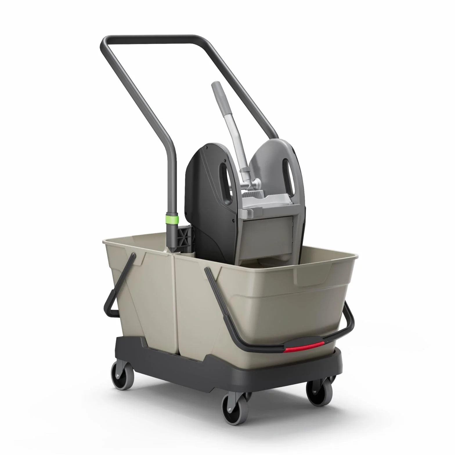 Cubex Professional Carrello Pulizie 2 Secchi 25L Grigio Seta Strizzatore New Line Ganasce Ruote Metallo