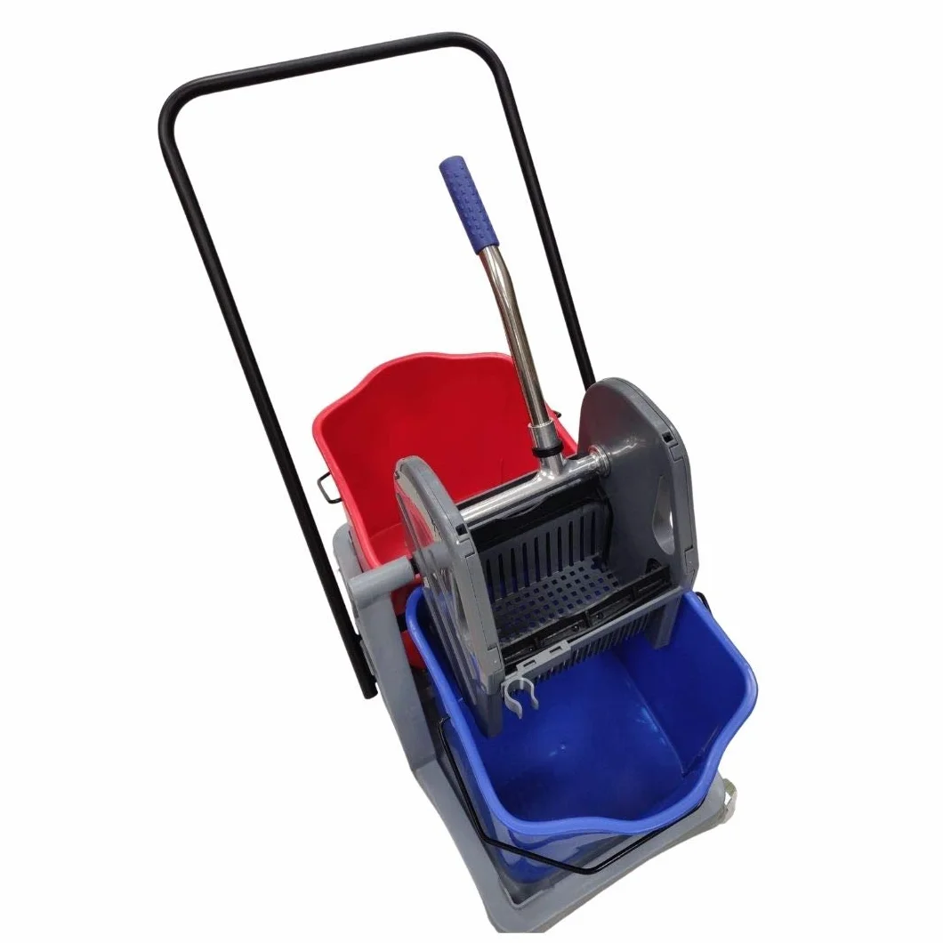 Carrello doppia vasca 50 Lt due secchi con strizzatore