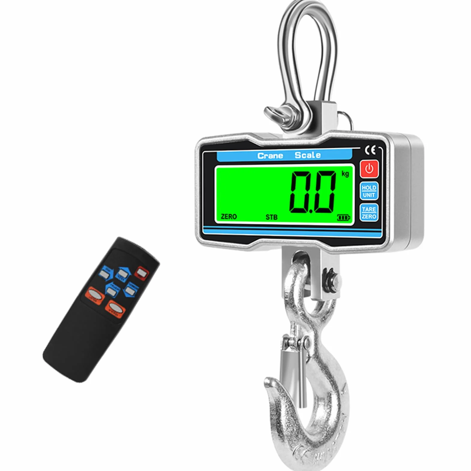 Bilancia da gru digitale 2000 kg elettronica sospesa industriale con sensore preciso telecomando LCD portatile gancio