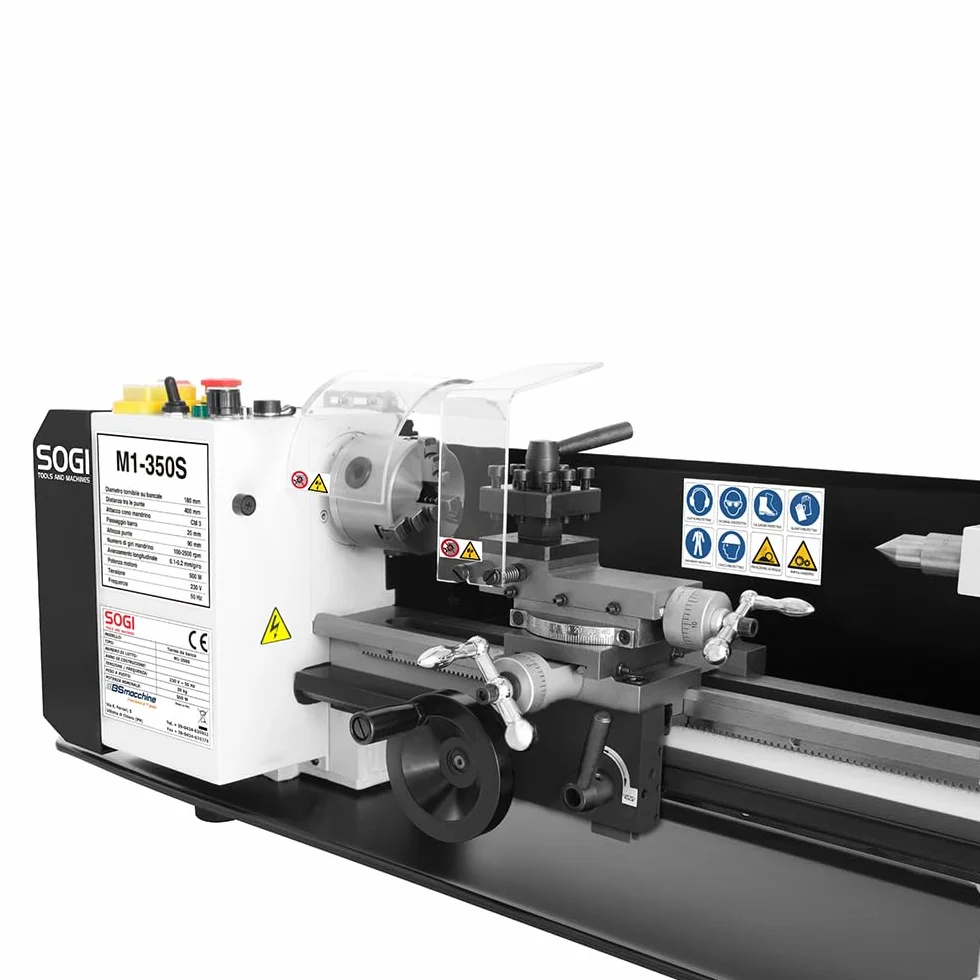 SOGI M1-350S Tornio per metalli da banco 180 x 400 motore Brushless avanzamento automatico