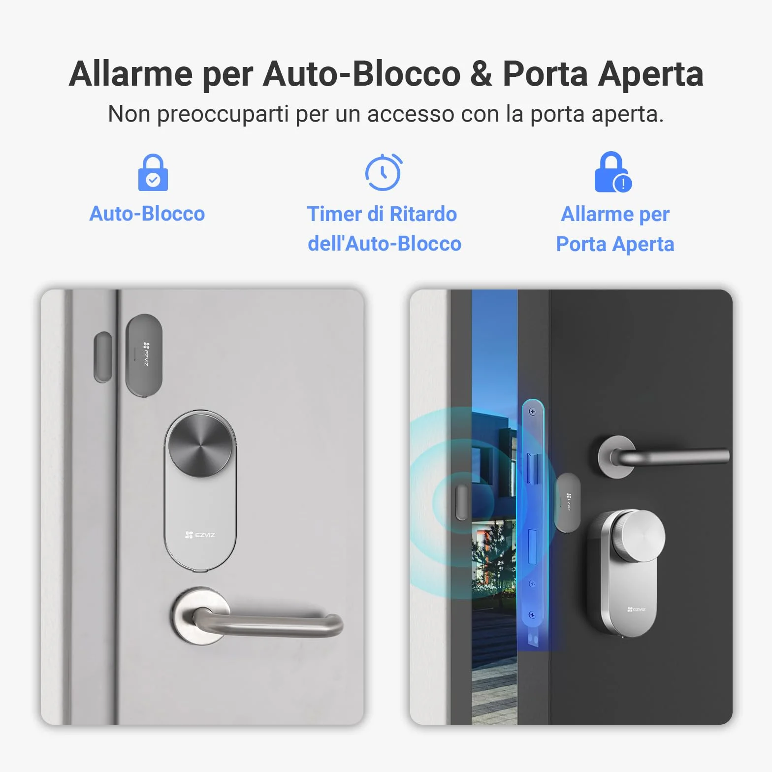 EZVIZ Serratura Smart DL01 Pro Wi-Fi Serratura Elettronica con Accesso Remoto Bluetooth