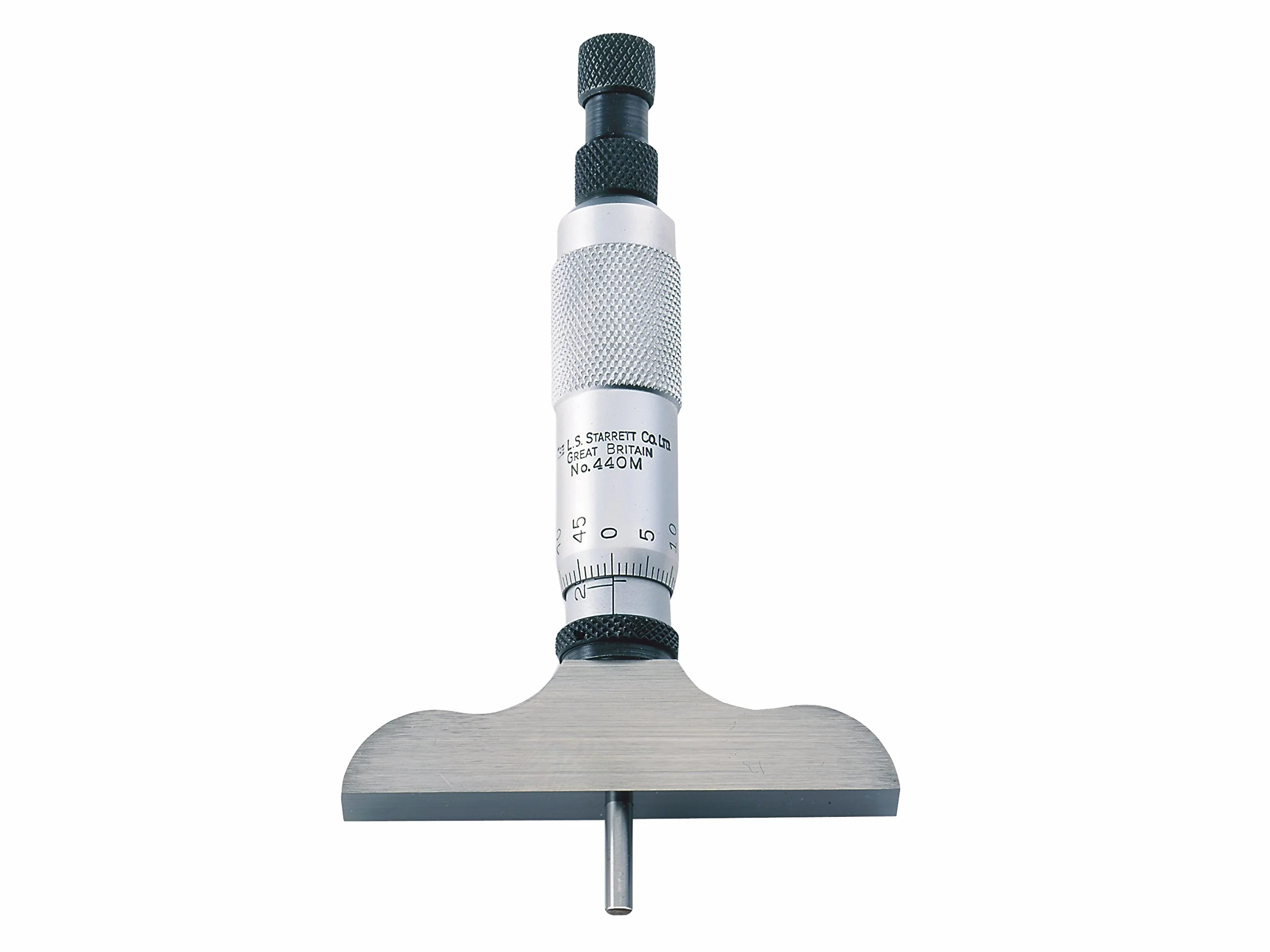Starrett 440MZ-75RL Micrometro profondità 0-75 mm base 63,5 mm cricchetto bloccaggio