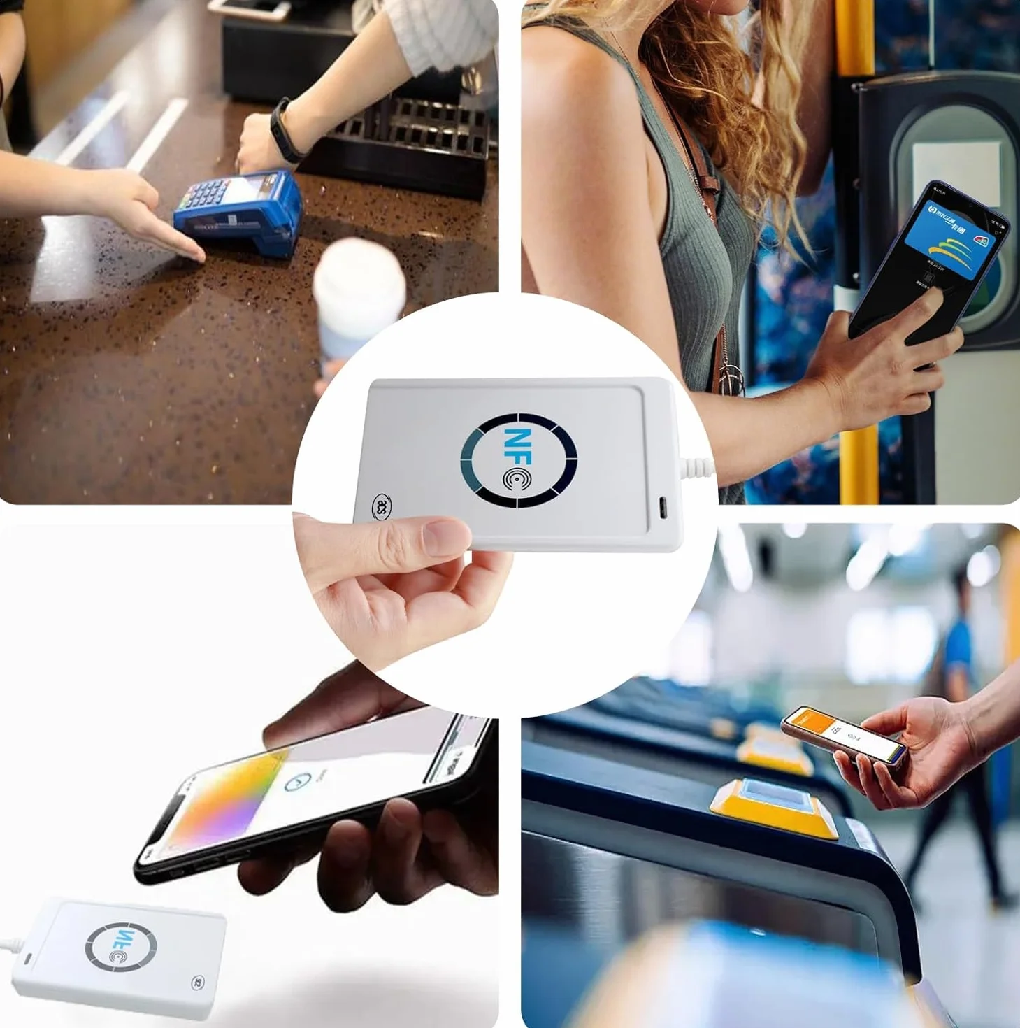 DEWIN Lettore NFC, ACR122U NFC Writer Lettore e Scrittore NFC Lettore Cie NFC RFID ACR122U ISO 14443A/b Software Gratuito in Bianco NFC Card Lettore Cie USB