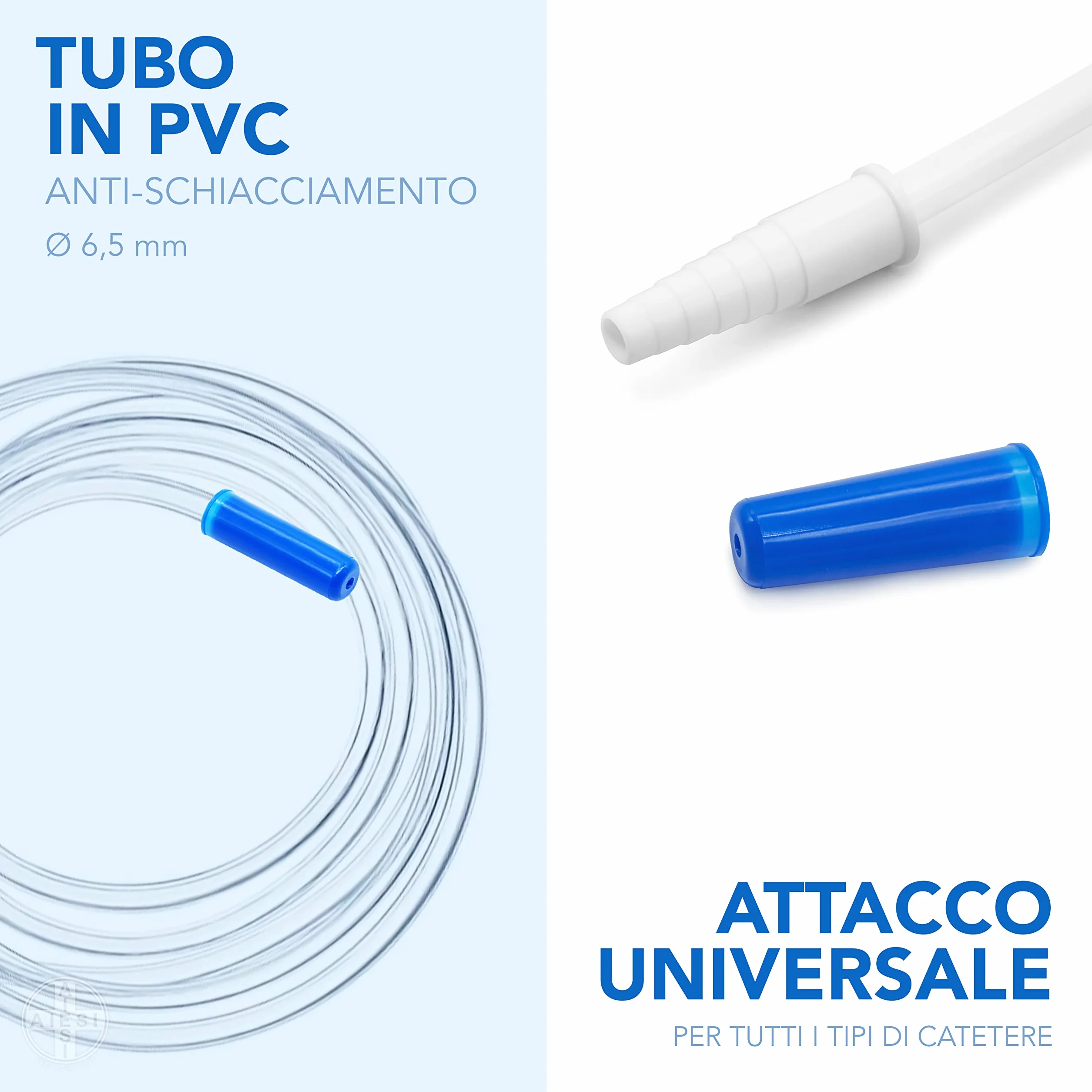 AIESI® HOSPIDRAIN Sacche per urina da letto 2 litri tubo 90 cm 250 pezzi senza rubinetto
