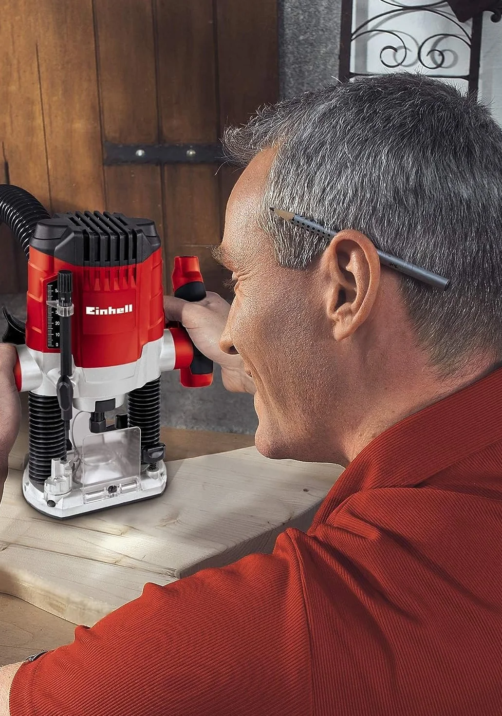 Einhell Fresatrici Verticali TC-RO 1155 E (1100 W, Ã˜ 6 E 8 Mm, Controllo Della Velocità, Guida Di Taglio, Adattatore Di Aspirazione, Accessori Inclusi)