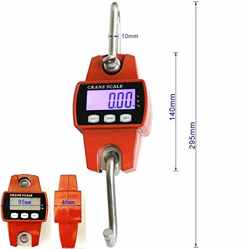 Bilancia sospesa, 300 kg, 660 Lb, bilancia digitale LCD, con gancio per pesare, per agricoltura, caccia, peso dell'arco, pesce grande con sensore preciso