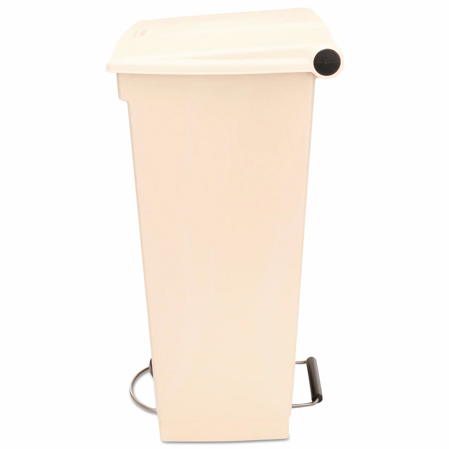 Rubbermaid Commercial Products FG614600 StepOn Cestino a Pedale in Plastica, HDPE, Rettangolare, 87 L, Beige