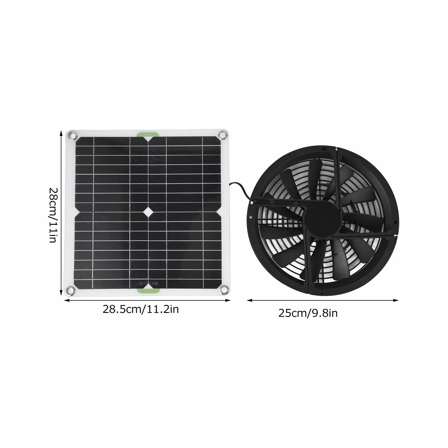 VBESTLIFE Ventilatore a Pannello Solare, Riduce la Temperatura Interna, con Una Rete di Protezione, per Ventilatore da Campeggio, Caravan, Yacht, Cuccia, pollaio
