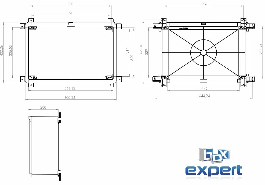 BOXEXPERT Custodia in plastica ABS, IP65, custodia a parete, custodia vuota, 600x400x200 mm, nero, custodia serie Fleet