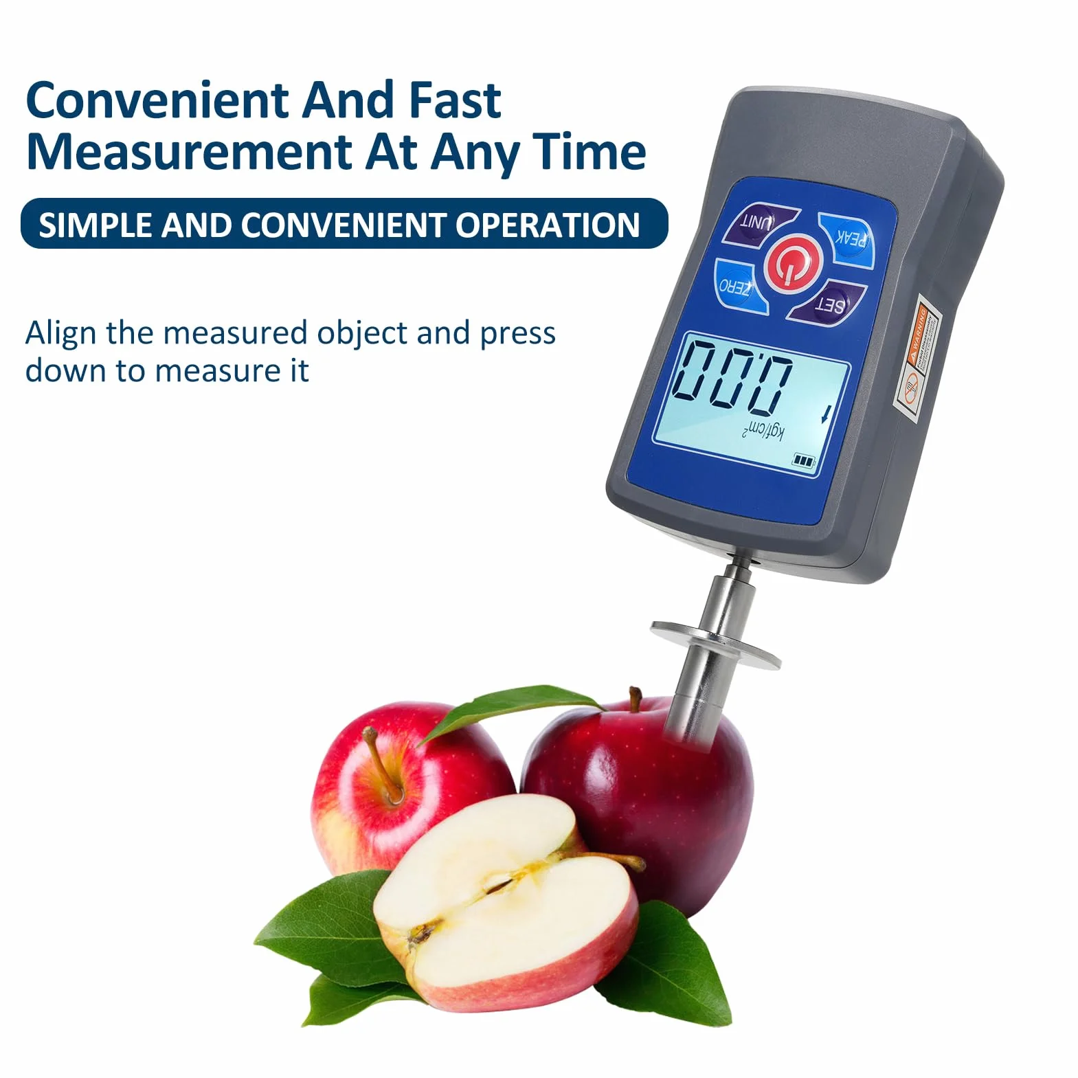 Wakects Tester Digitale di Durezza della Frutta Gy-M30, Mini Durometro con Retroilluminazione e Allarme Cicalino