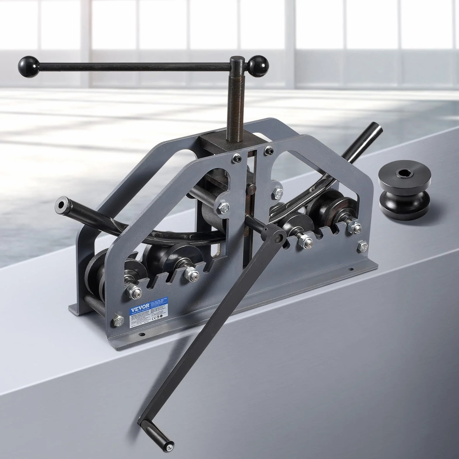 VEVOR Piegatubi a Rulli per Tubi 38,1 mm Manuale con 6 Matrici, Utensile per Piegare Tubi in Rame e Alluminio 360°