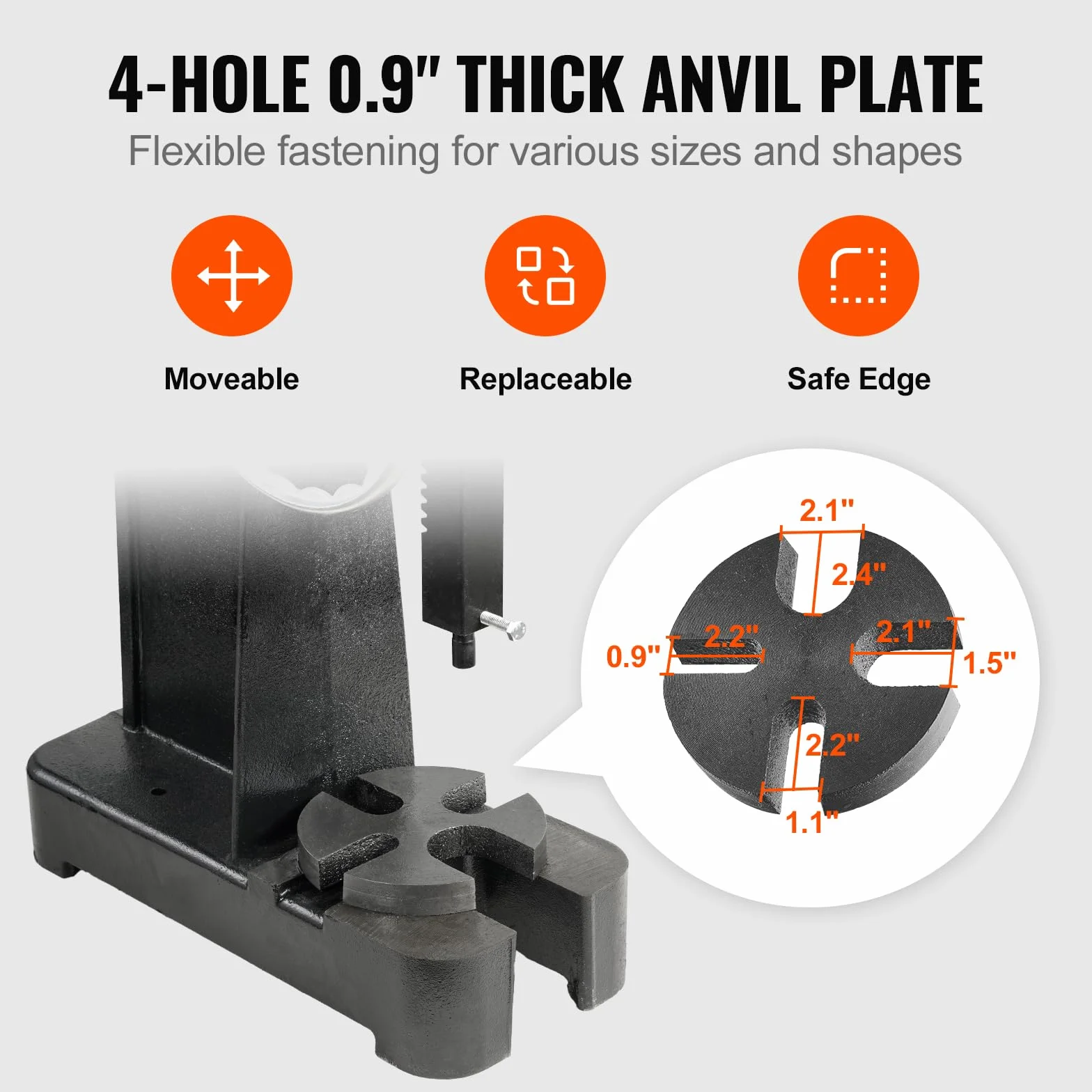 VEVOR Pressa a perno 3 tonnellate, 12,2" Altezza massima, Punzonatrice manuale stampaggio piegatura