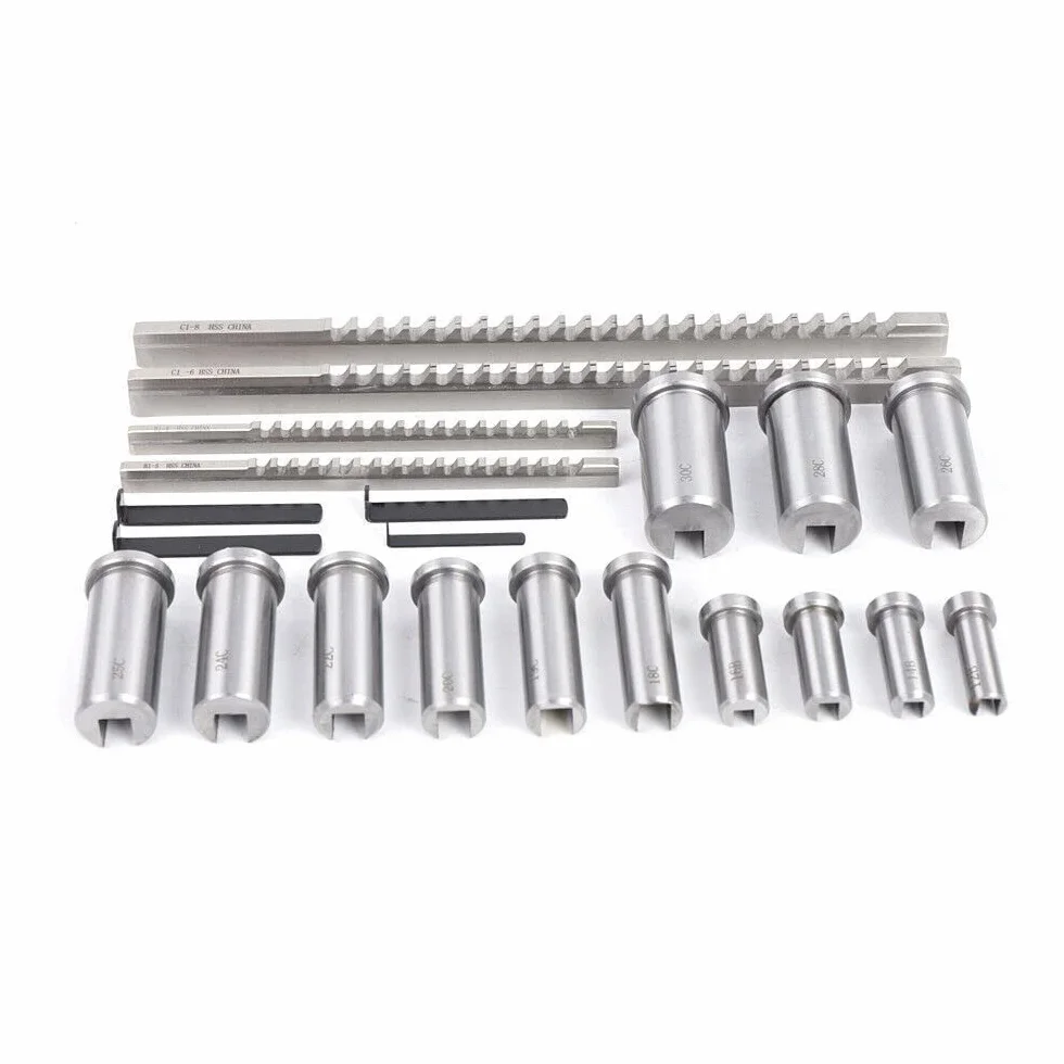 Set di brocce per chiavetta 22 pezzi Kit di broccia per chiavetta
