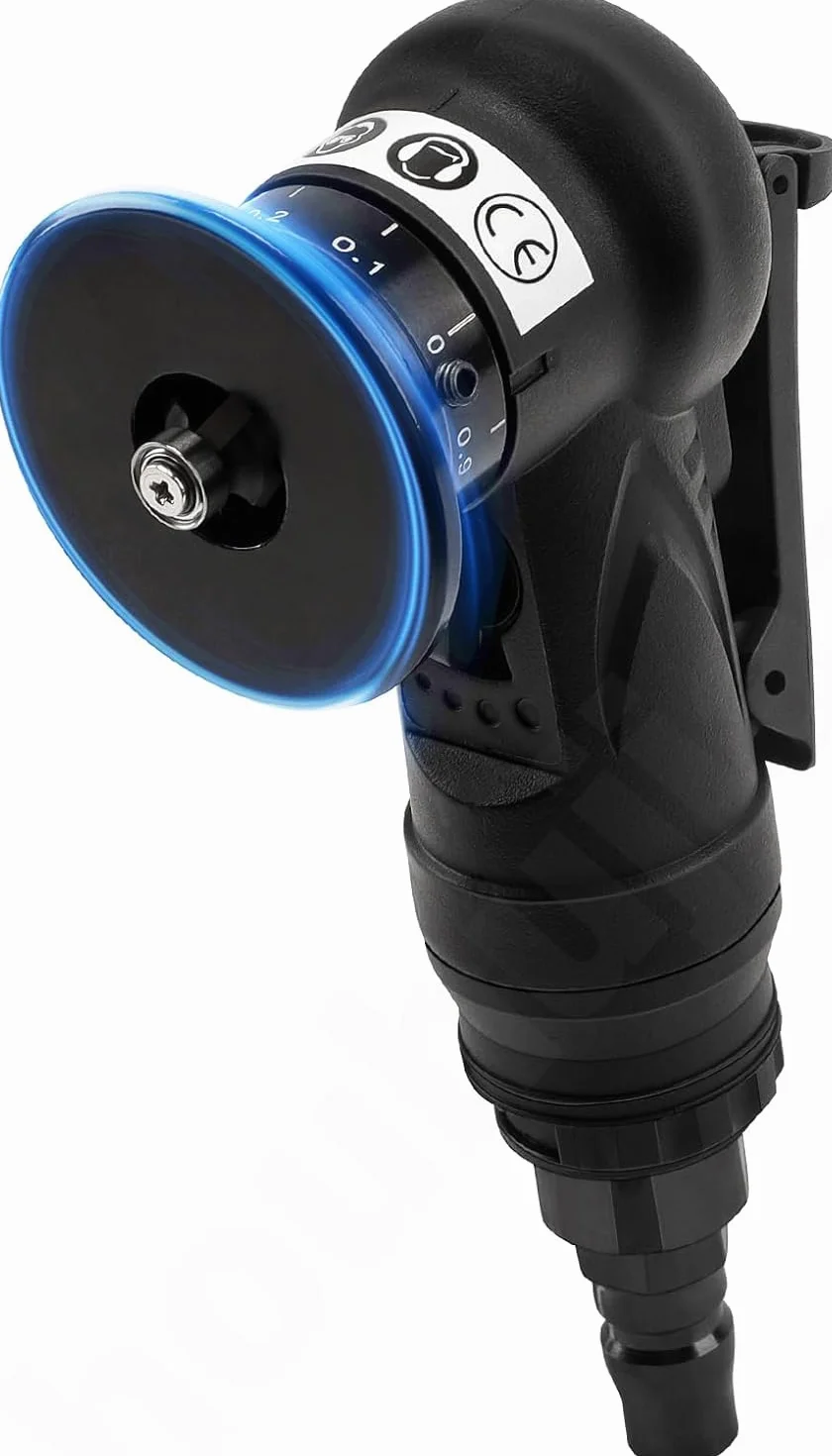 Mini Smussatrice Pneumatica, Portatile Smussatore Ad Aria, 30000RPM, Angolo ad Arco a 45 Gradi, Strumento per Smussatura per Rifilatura e Sbavatura dei Metalli (lame angolari 6R+6C)