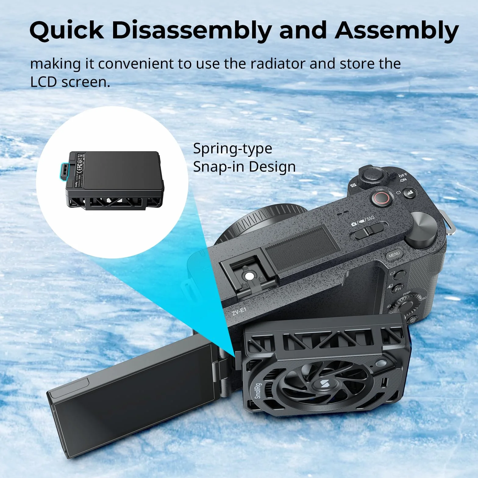 SMALLRIG Ventola di Raffreddamento TEC per Fotocamera Mirrorless Sony Sistema di raffreddamento esterno per Sony ZV-E1/ZV-E10 II/ZV-E10/A7 IV/A7C/A7C II/A6700/FX3/FX30-5152