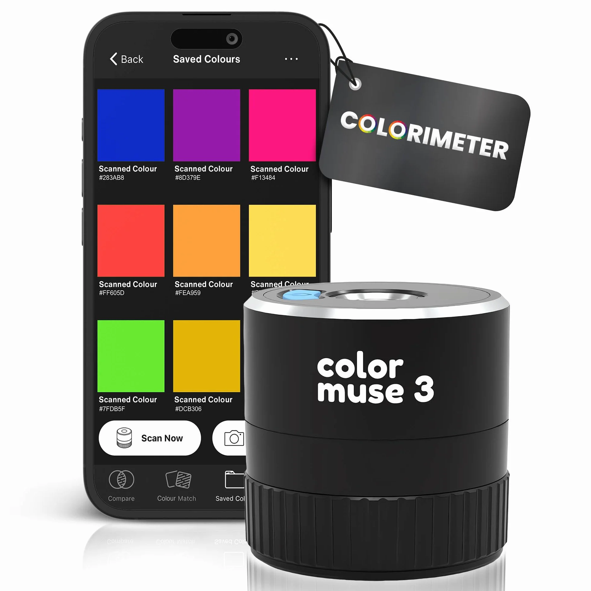 COLOR MUSE 3 scanner portatile per corrispondenza colori vernice, sensore digitale wireless rilevamento colore lucentezza