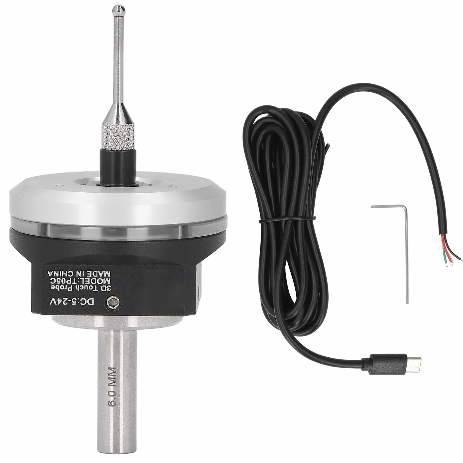 Sonda Cnc 3D Touch Probe Edge Finder Alta Precisione Sfera Acciaio Tungsteno DC 5~24V