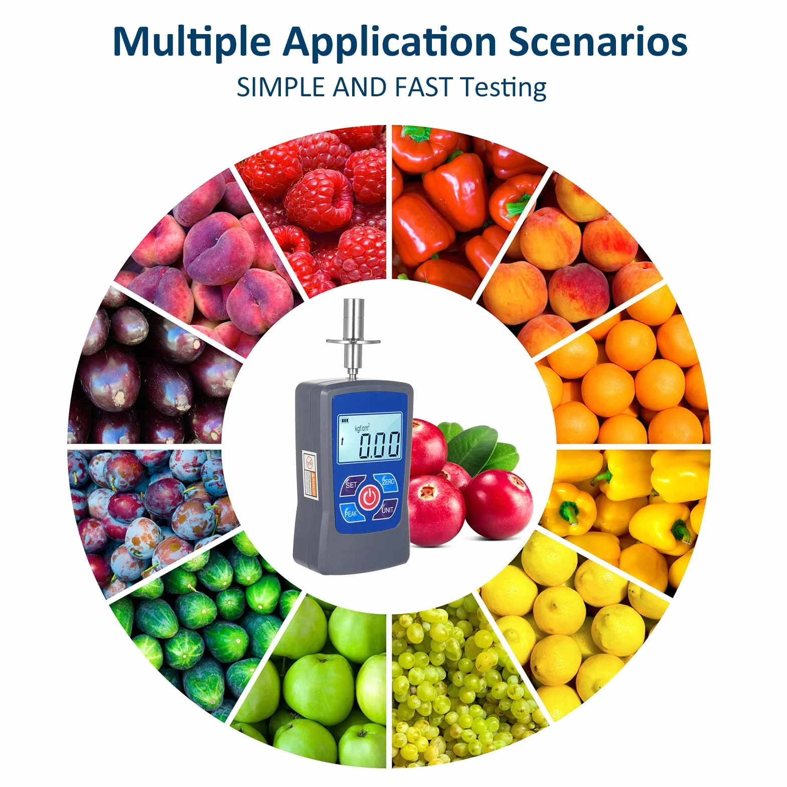Wakects Tester Digitale di Durezza della Frutta Gy-M30, Mini Durometro con Retroilluminazione e Allarme Cicalino