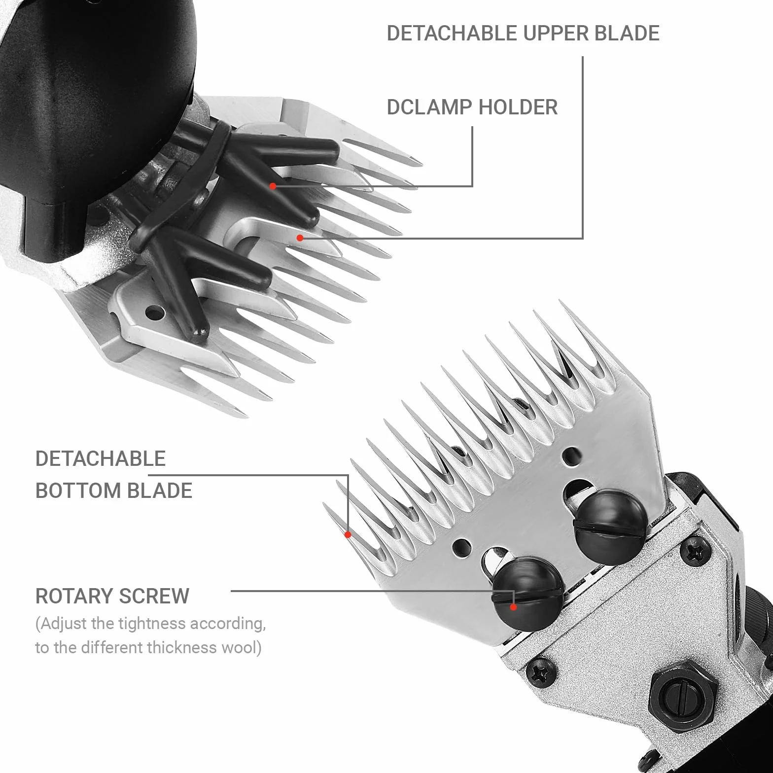 690W Tosatrice per Pecore Elettrica, Macchina tosapecora con 6 Velocità Regolabili, Tosapecore Elettrico, Cesoia elettrica per Pecore Montoni Capre Animali da Fattoria (Nero)